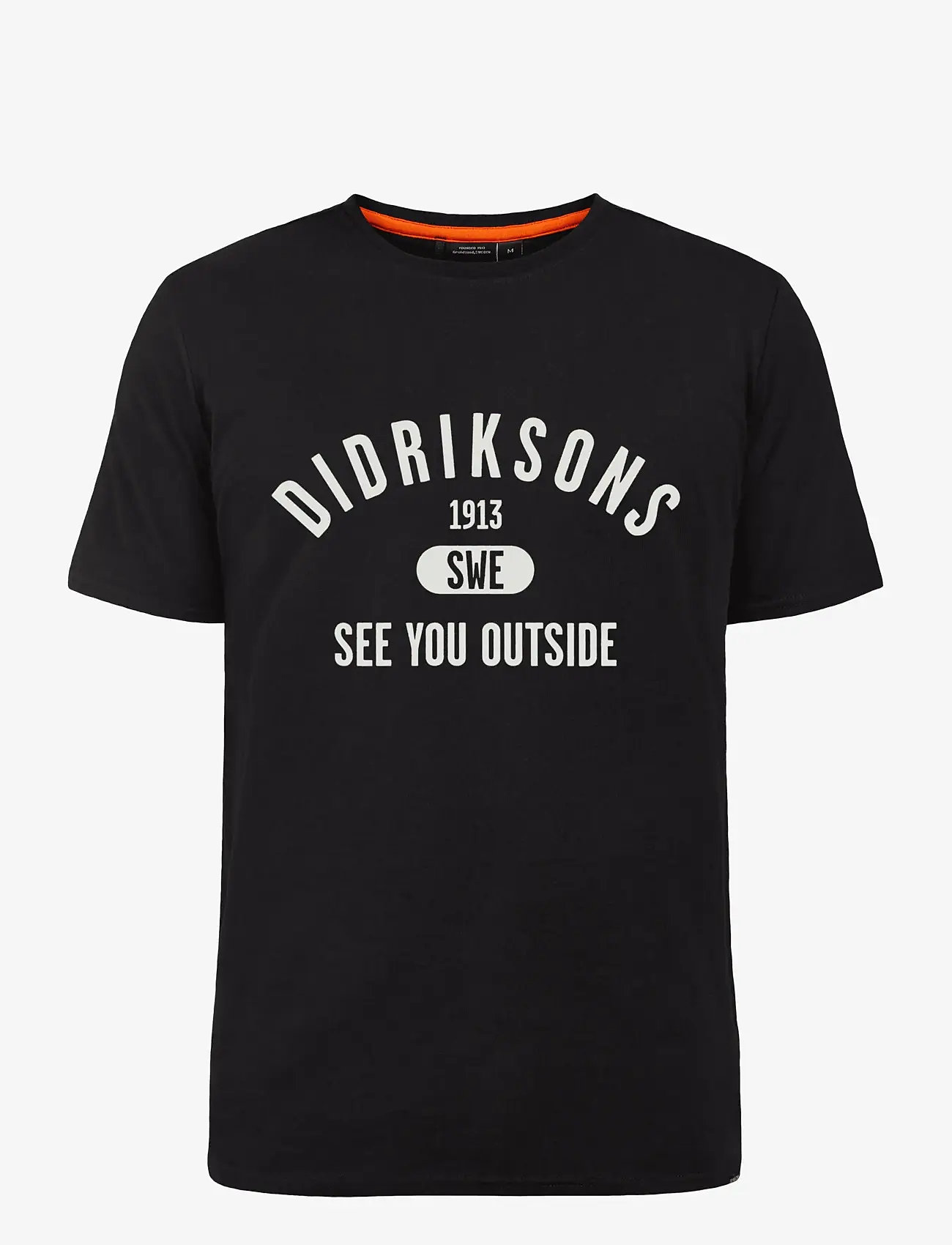 Didriksons - HARALD USX T-SH COL - tops & t-shirts - black - 1