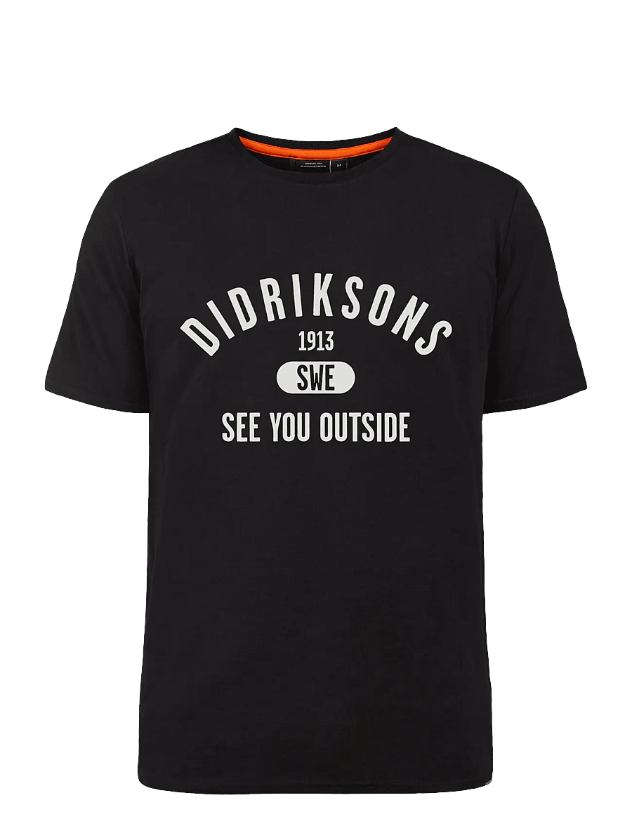 Didriksons - HARALD USX T-SH COL - t-shirts - black - 1