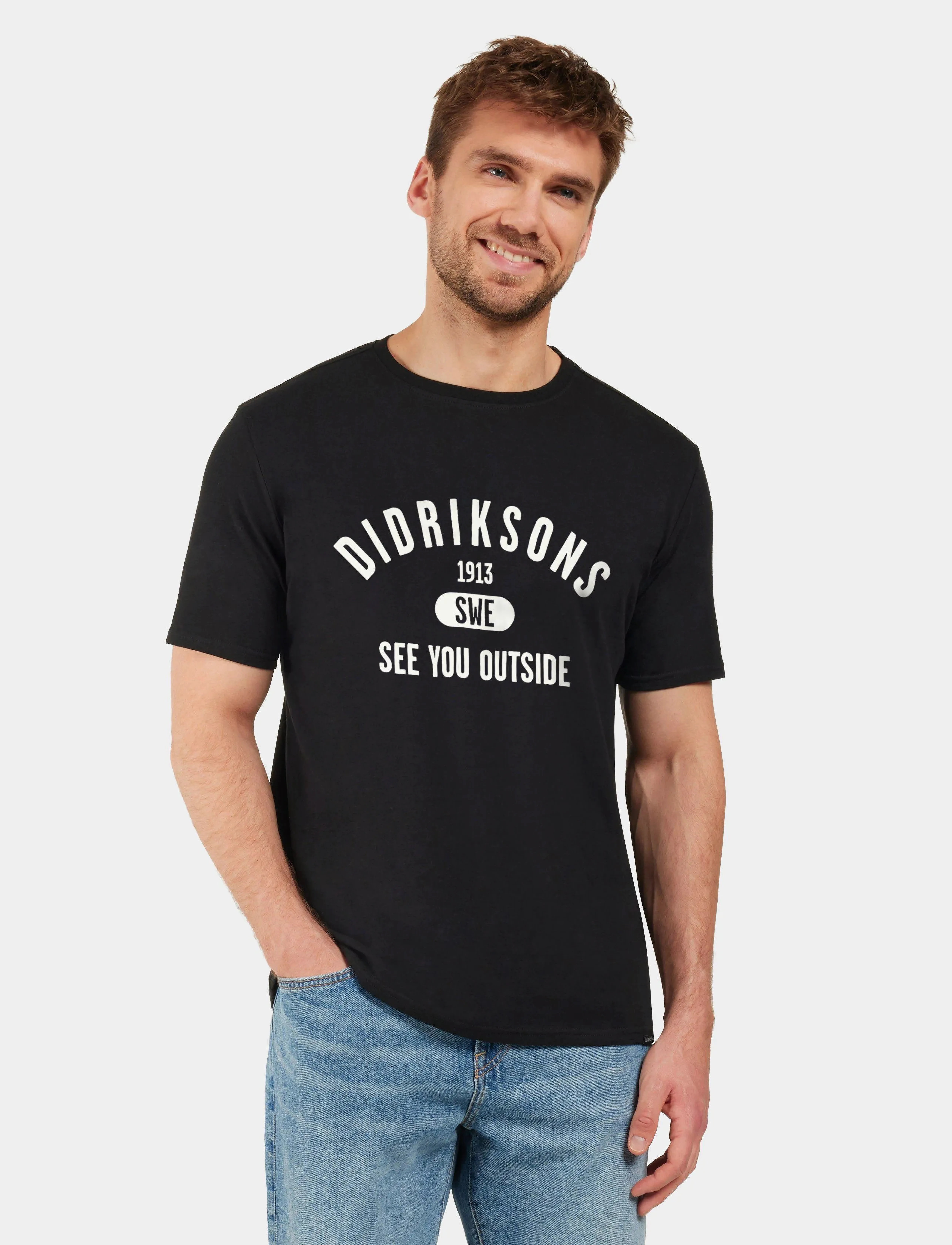 Didriksons Harald Usx T-Sh Col, Mænd, Grafisk T-shirt, Sort, Str: M