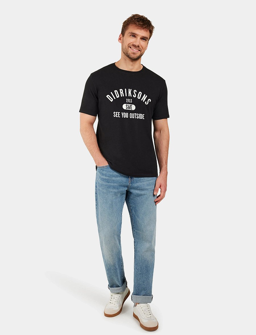 Didriksons - HARALD USX T-SH COL - t-shirts - black - 3