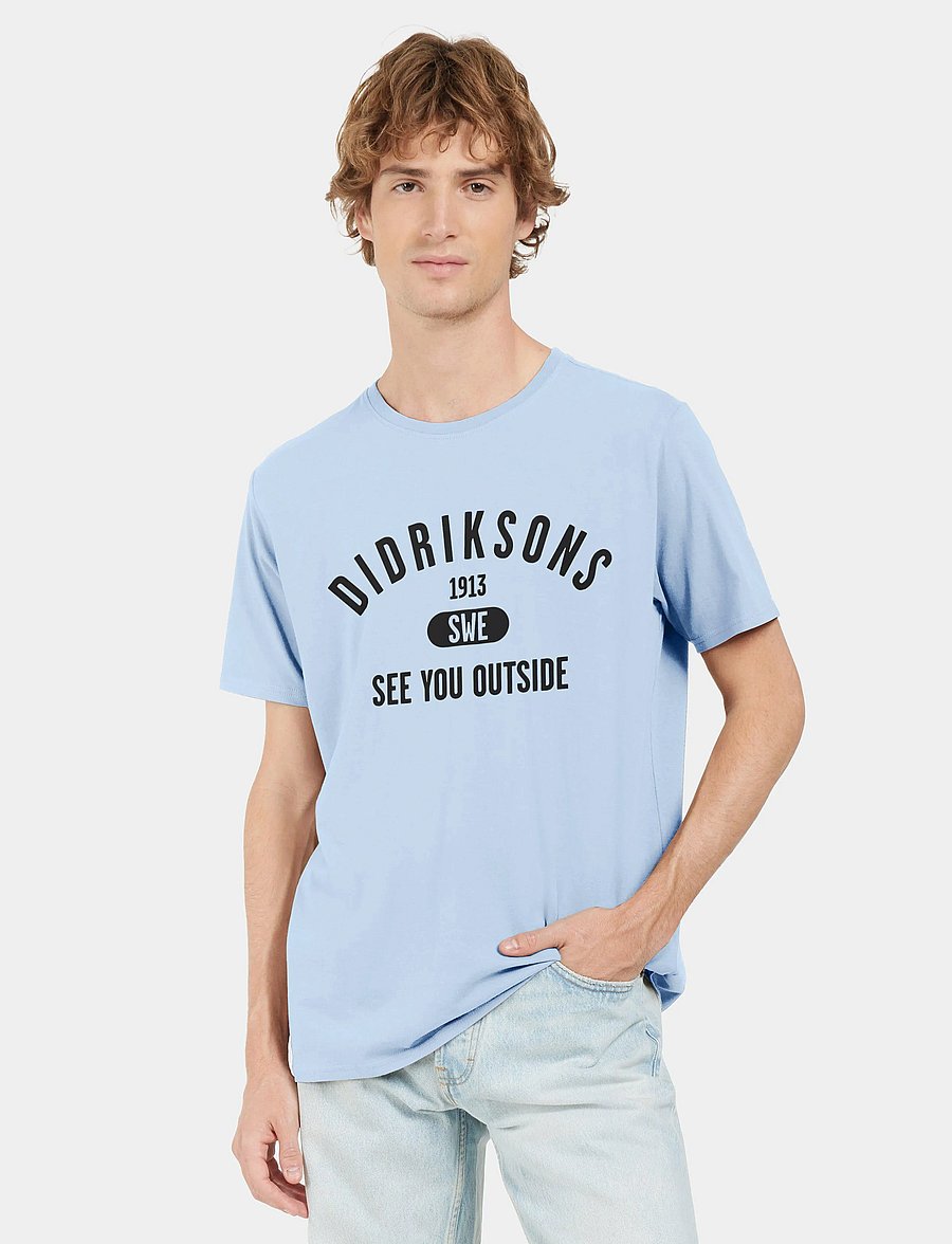 Didriksons - HARALD USX T-SH COL - oberteile & t-shirts - sea blue - 0