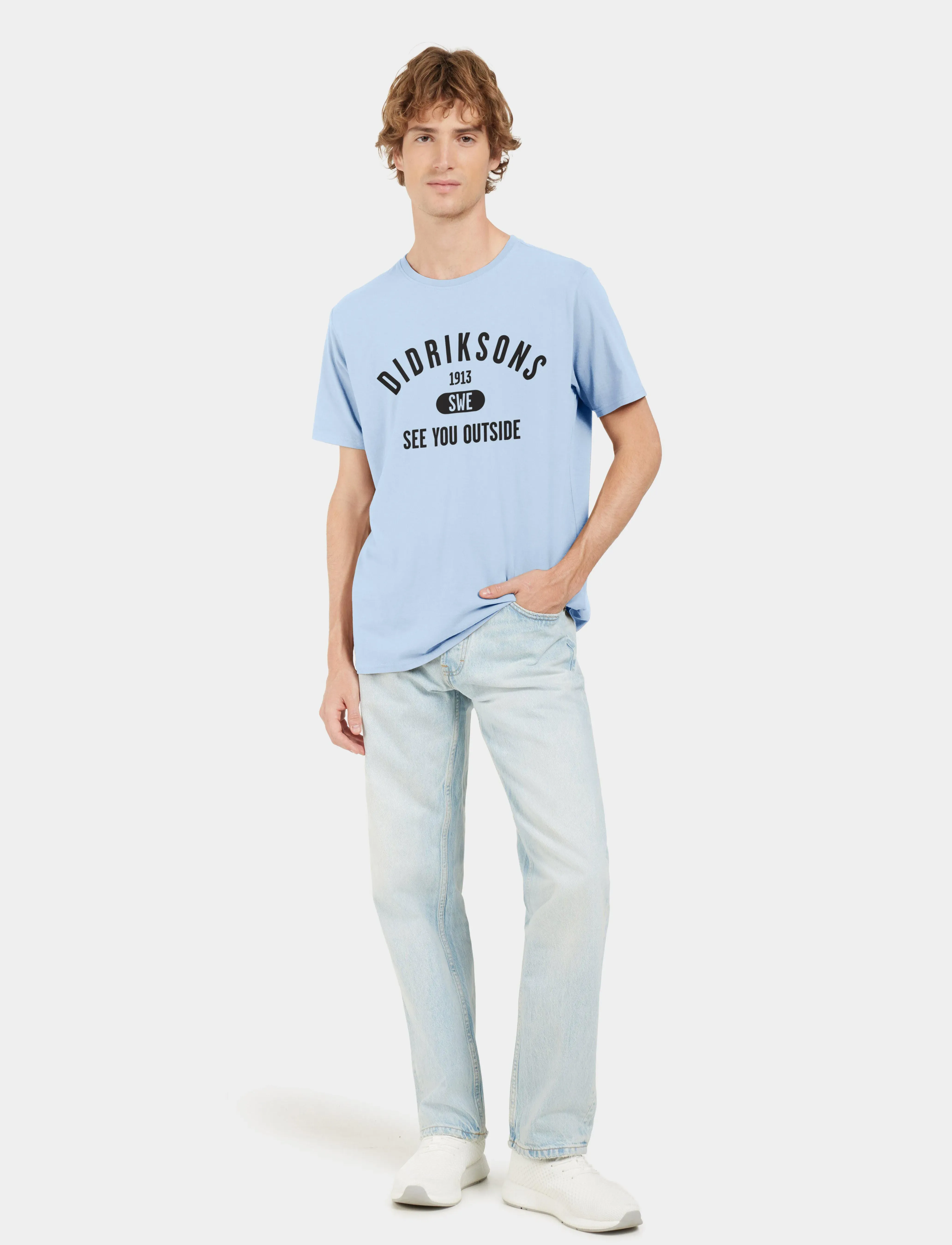 Didriksons - HARALD USX T-SH COL - tops & t-shirts - sea blue - 3