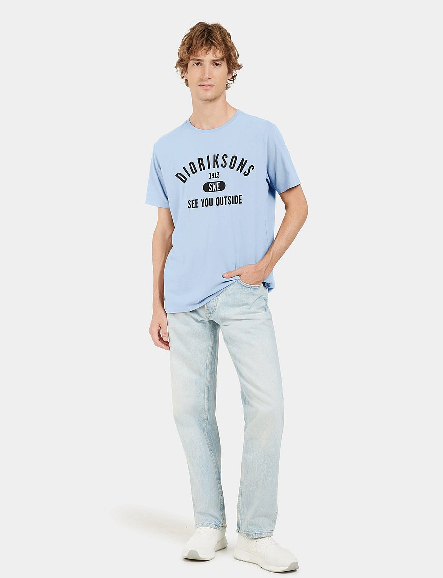 Didriksons - HARALD USX T-SH COL - oberteile & t-shirts - sea blue - 3