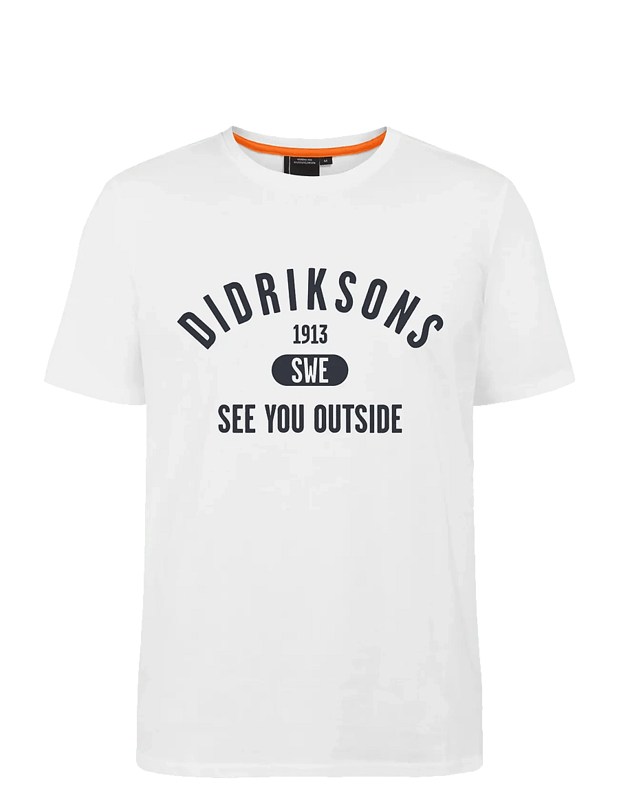 Didriksons - HARALD USX T-SH COL - oberteile & t-shirts - snow white - 1