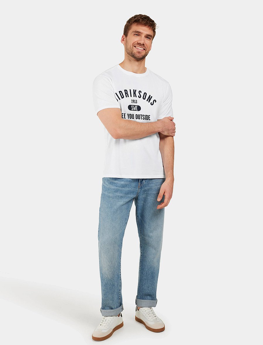Didriksons - HARALD USX T-SH COL - oberteile & t-shirts - snow white - 3
