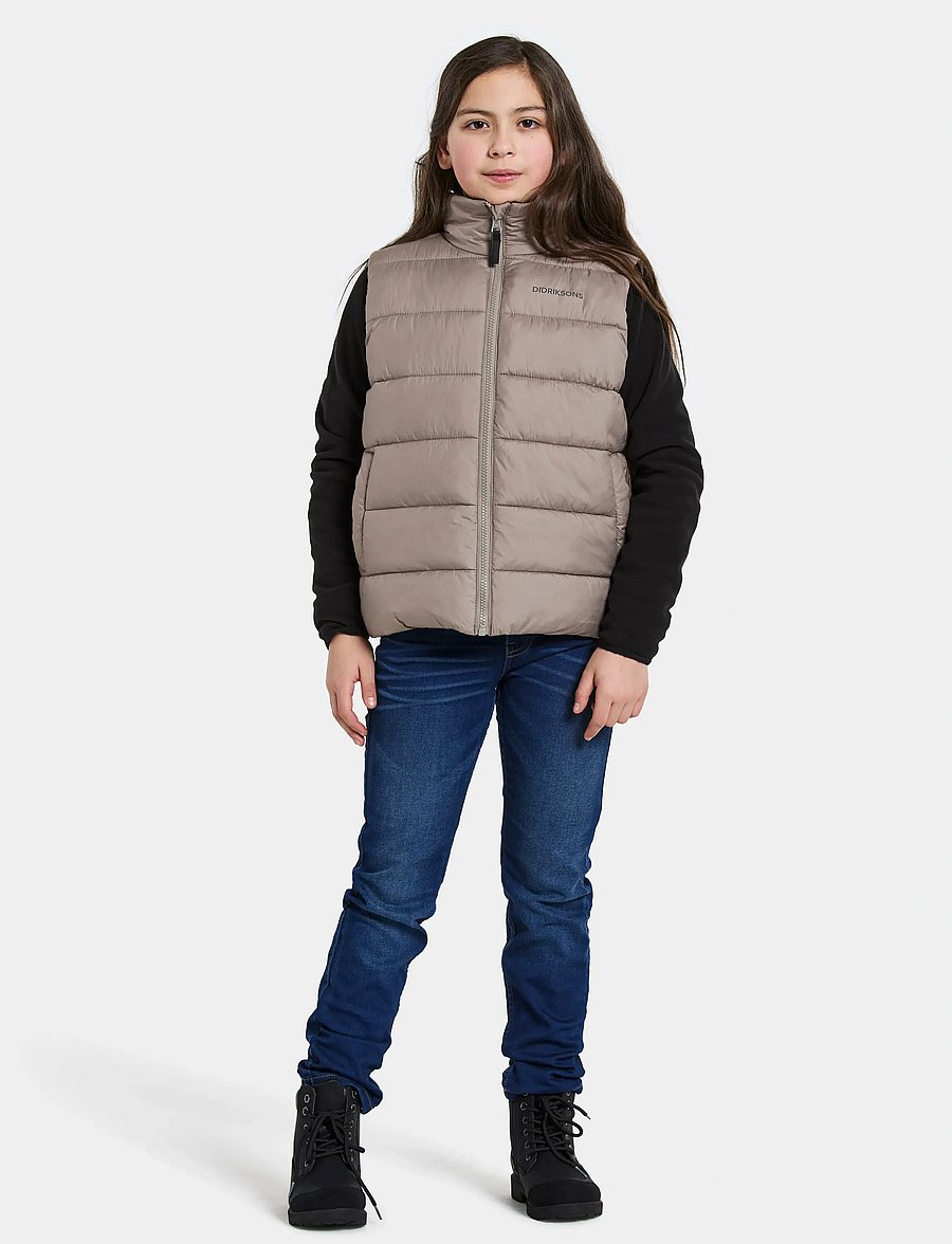 Didriksons - KILO KIDS VEST 2 - overtøj - ash brown - 4