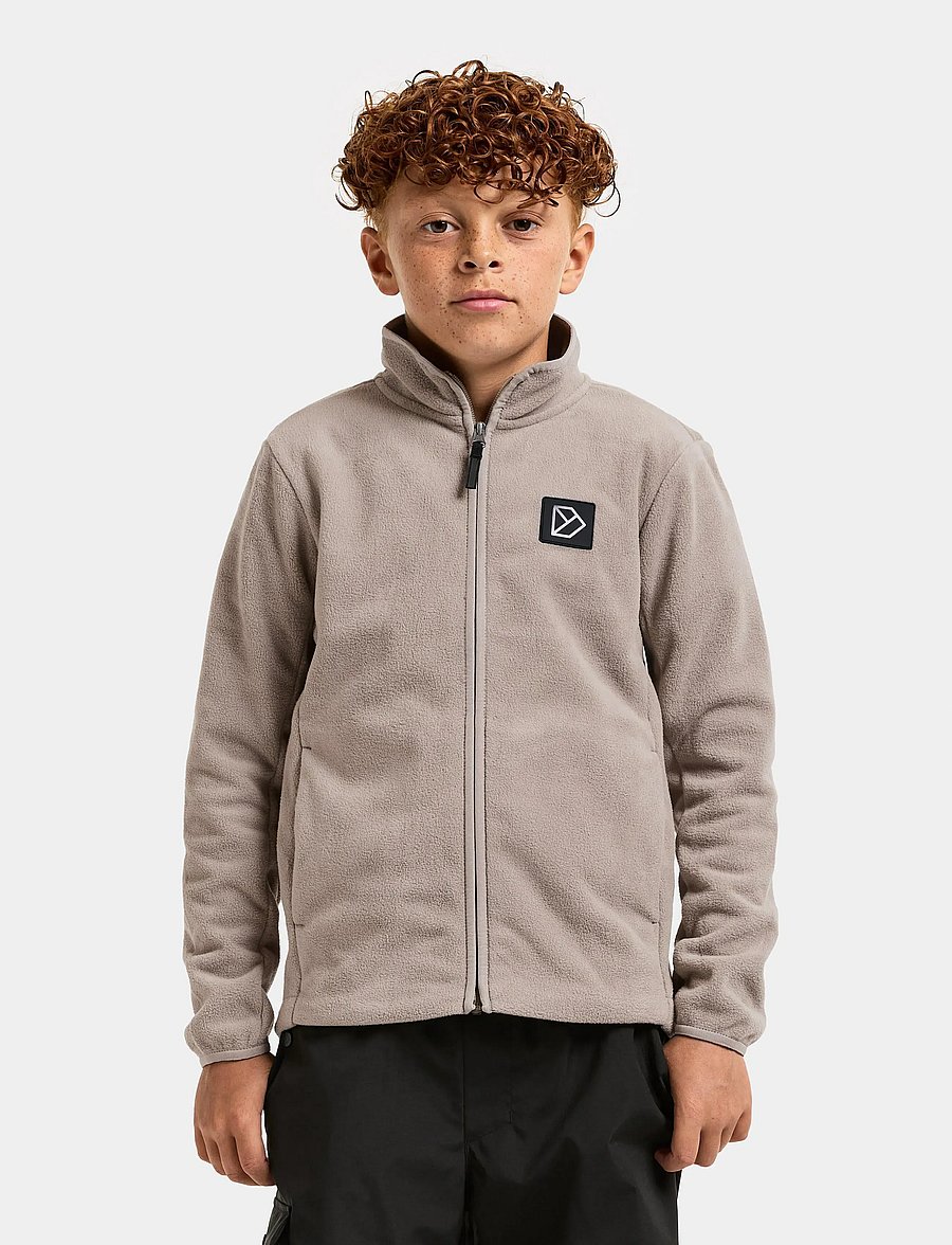 Didriksons - Malakit Windproof Kids' Full-Zip - sweatshirts - ash brown - 0