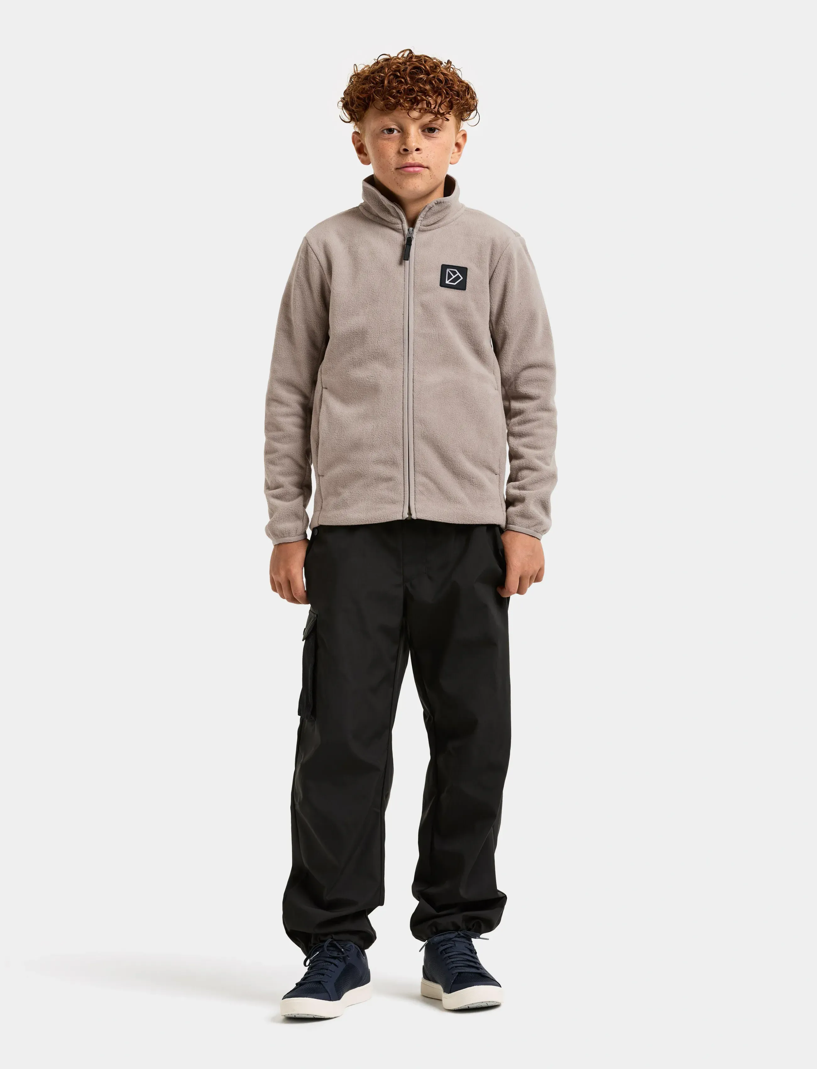 Didriksons - Malakit Windproof Kids' Full-Zip - sweatshirts - ash brown - 5