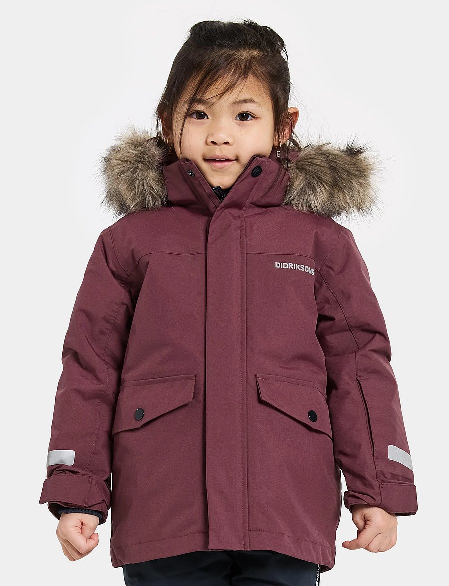 Didriksons - BJÄRVEN KIDS PARKA 4 - isolerte jakker - anemon red - 0