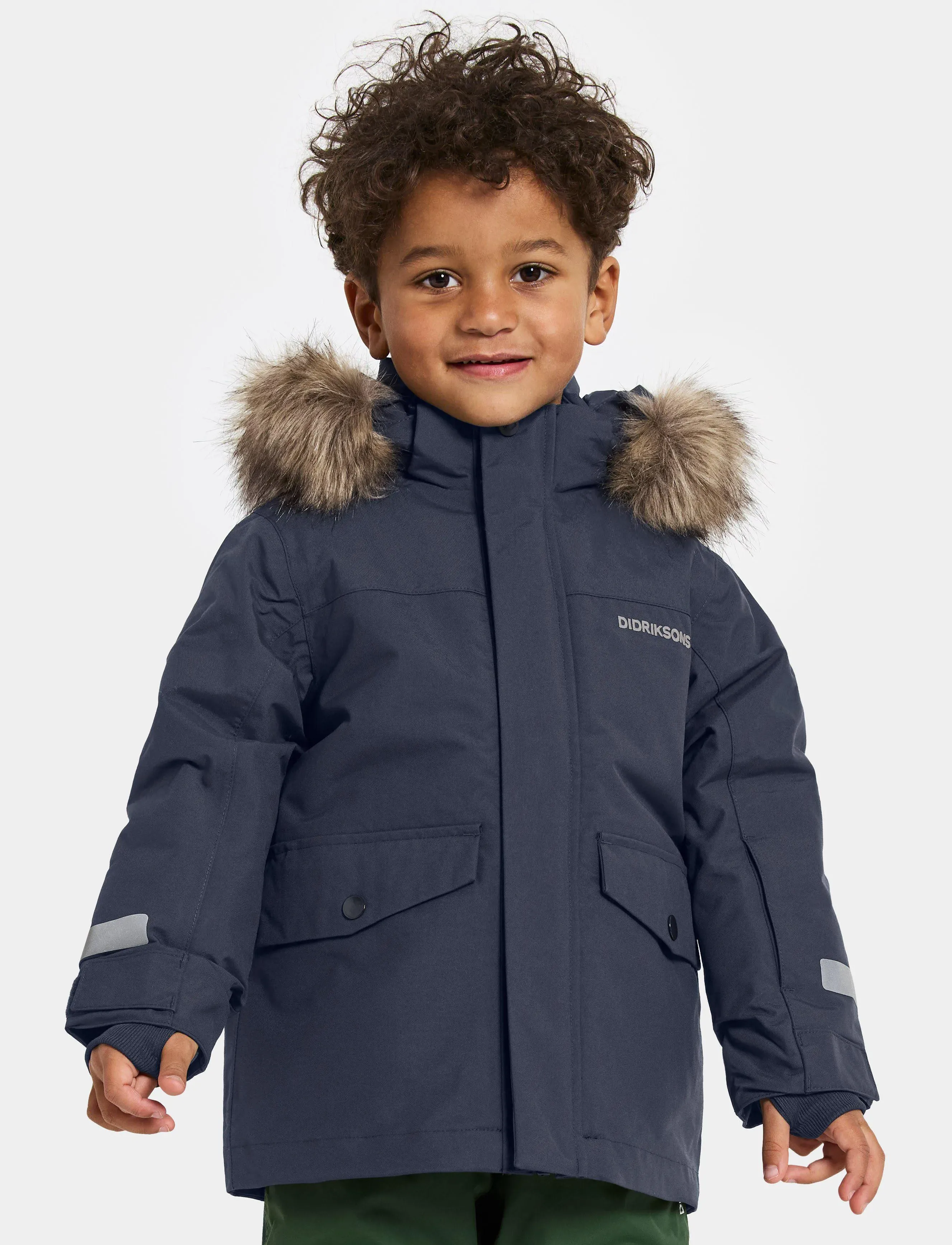 Didriksons Bjärven Kids Parka 4, 122, Navy, Jakker Og Frakker > Parkajakker, Børn