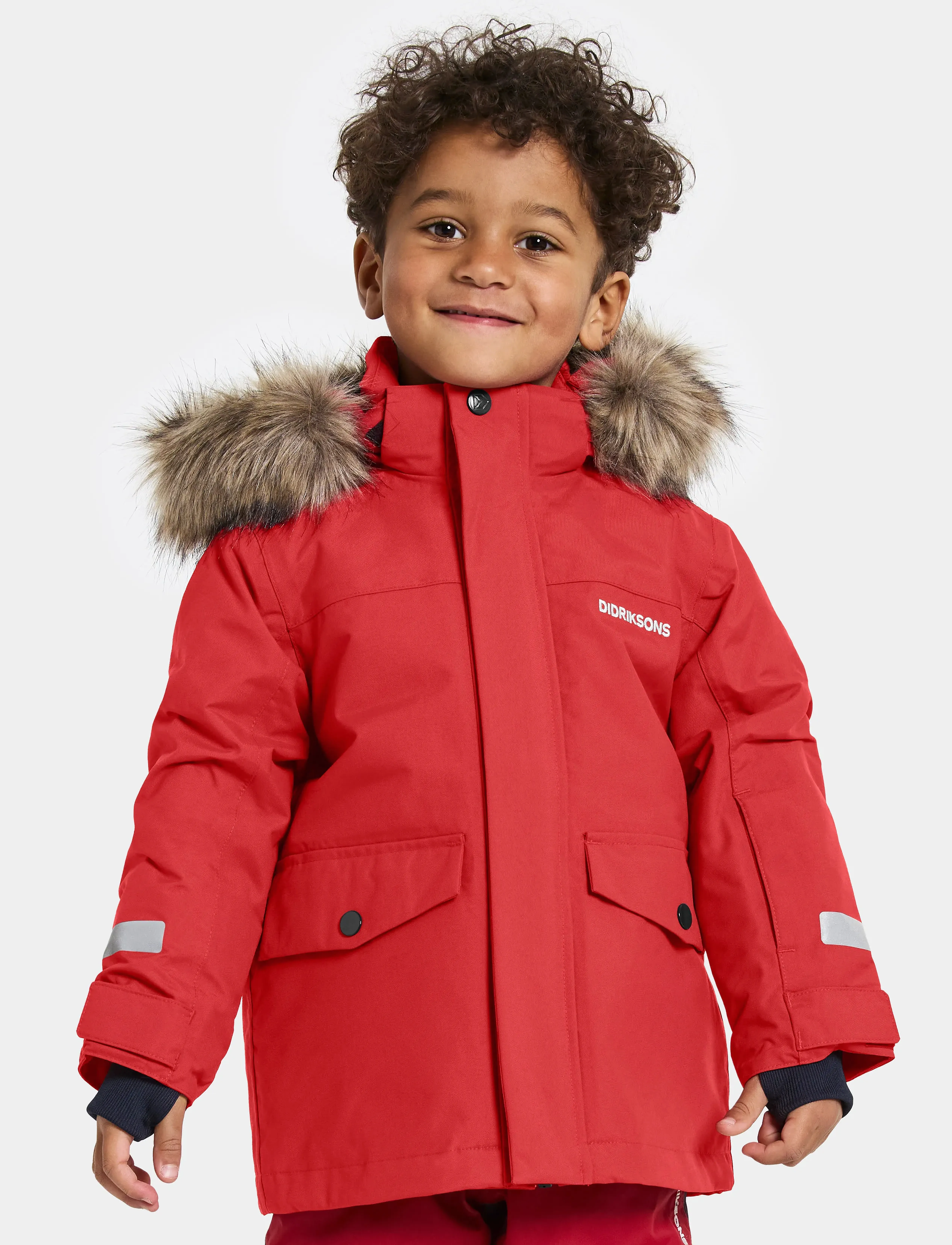 Didriksons Bjärven Kids Parka 4, 80, Jackets & Coats, Rot - Jackets, Kinder