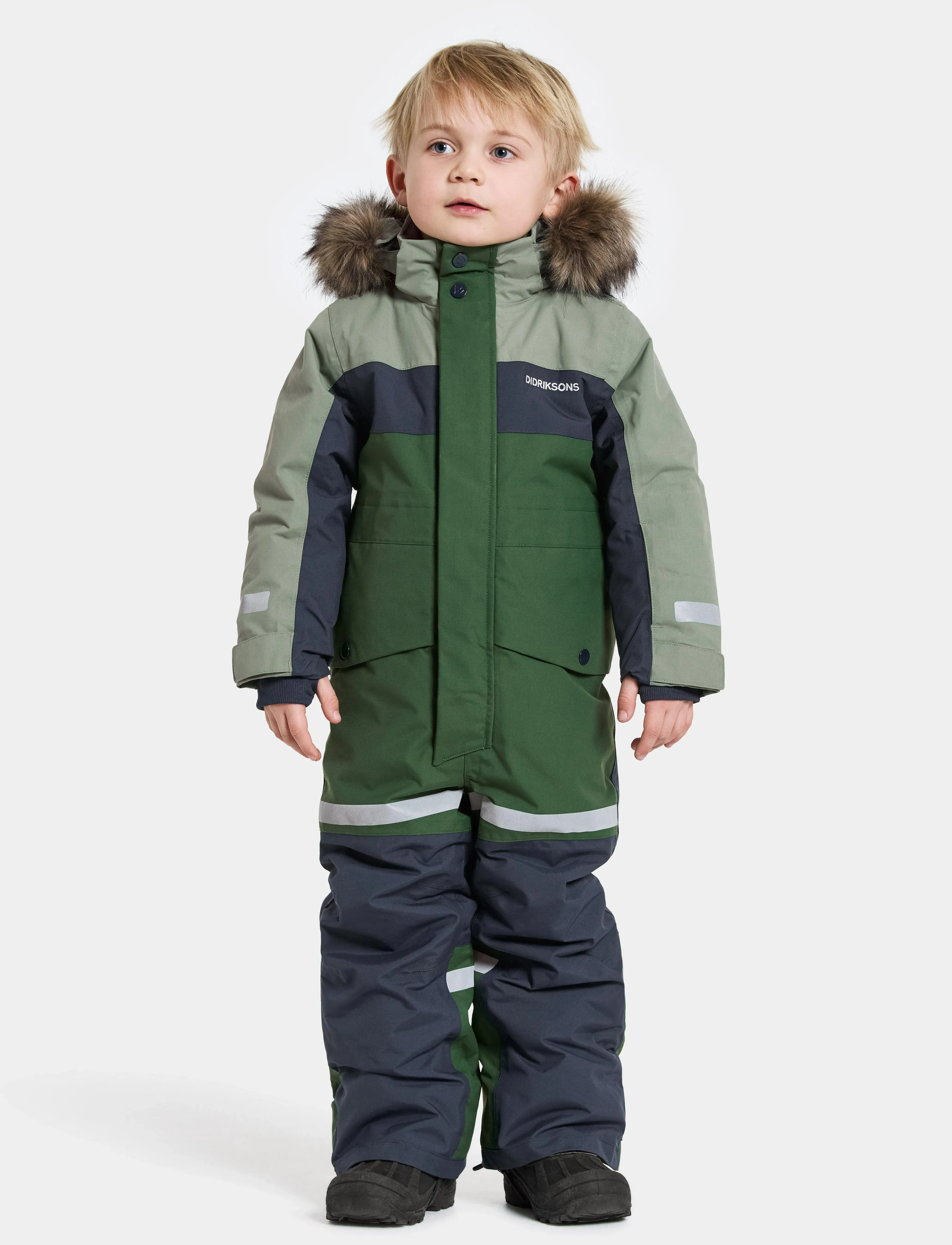 Didriksons Bjärven Kds Cover 4, 110, Green, Overalls > Overalls Og Sæt Til Sne-Ski, Børn