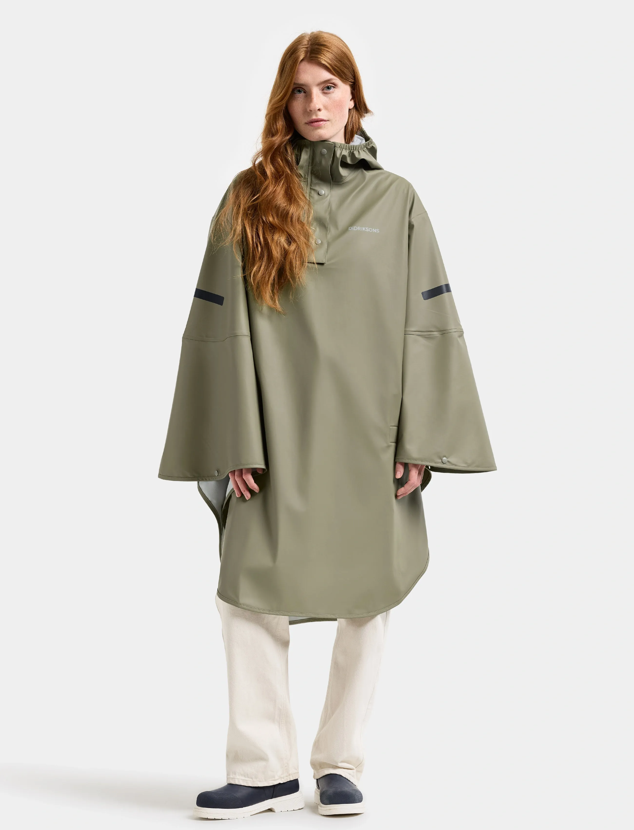 Didriksons - ALTO USX PONCHO - regnjackor - mistel green - 3