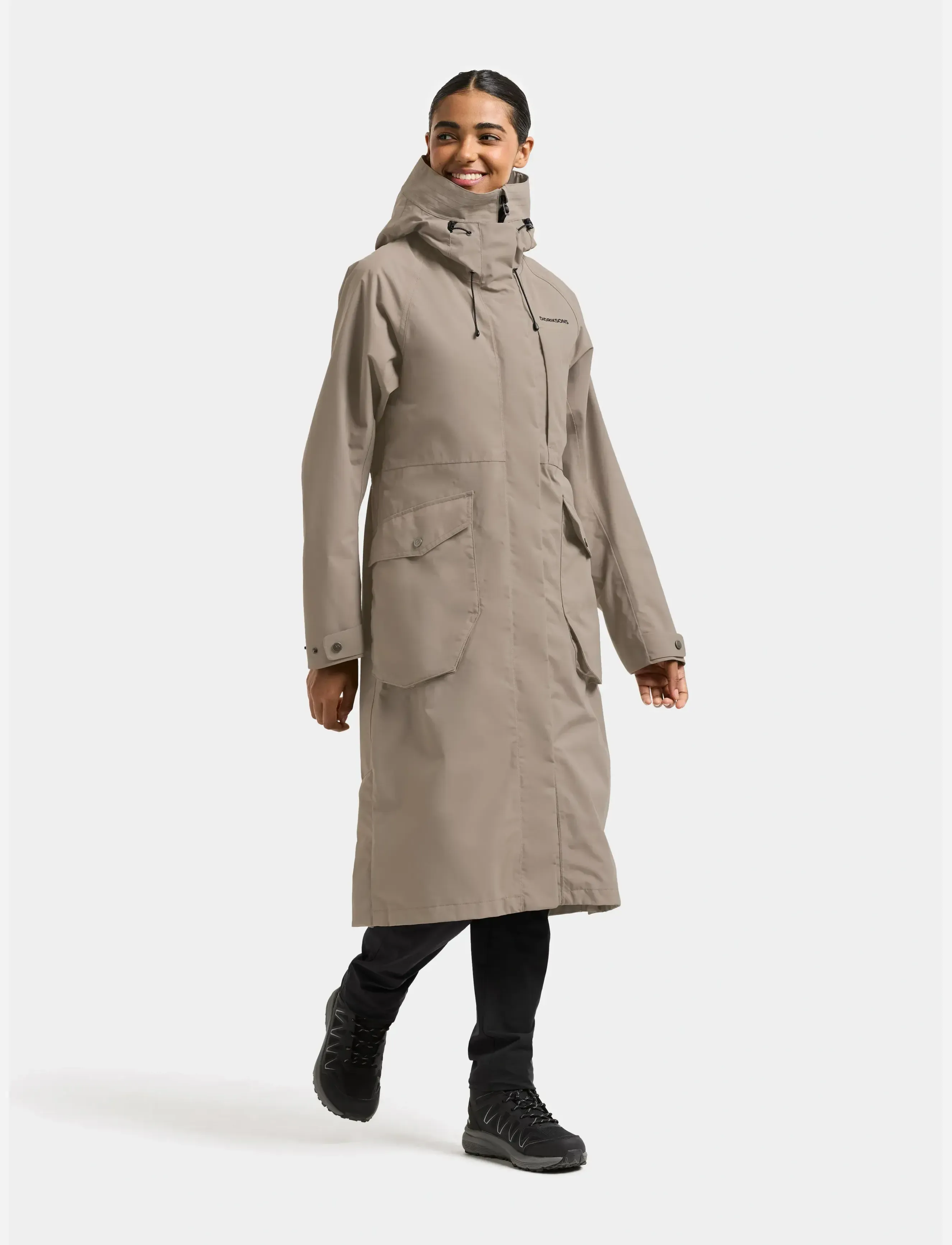 Didriksons - Louise Parka Long - jacken - ash brown - 3