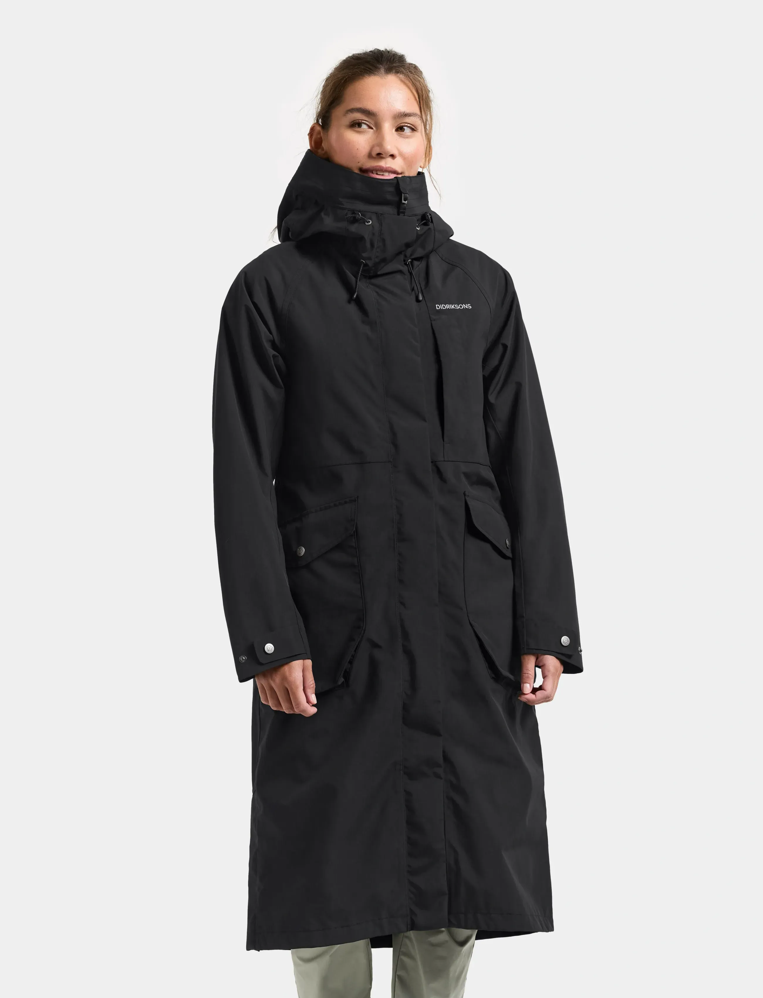 Didriksons Louise Parka Long, 38, Black, Sport Jackets > Sport Parkas, Dame