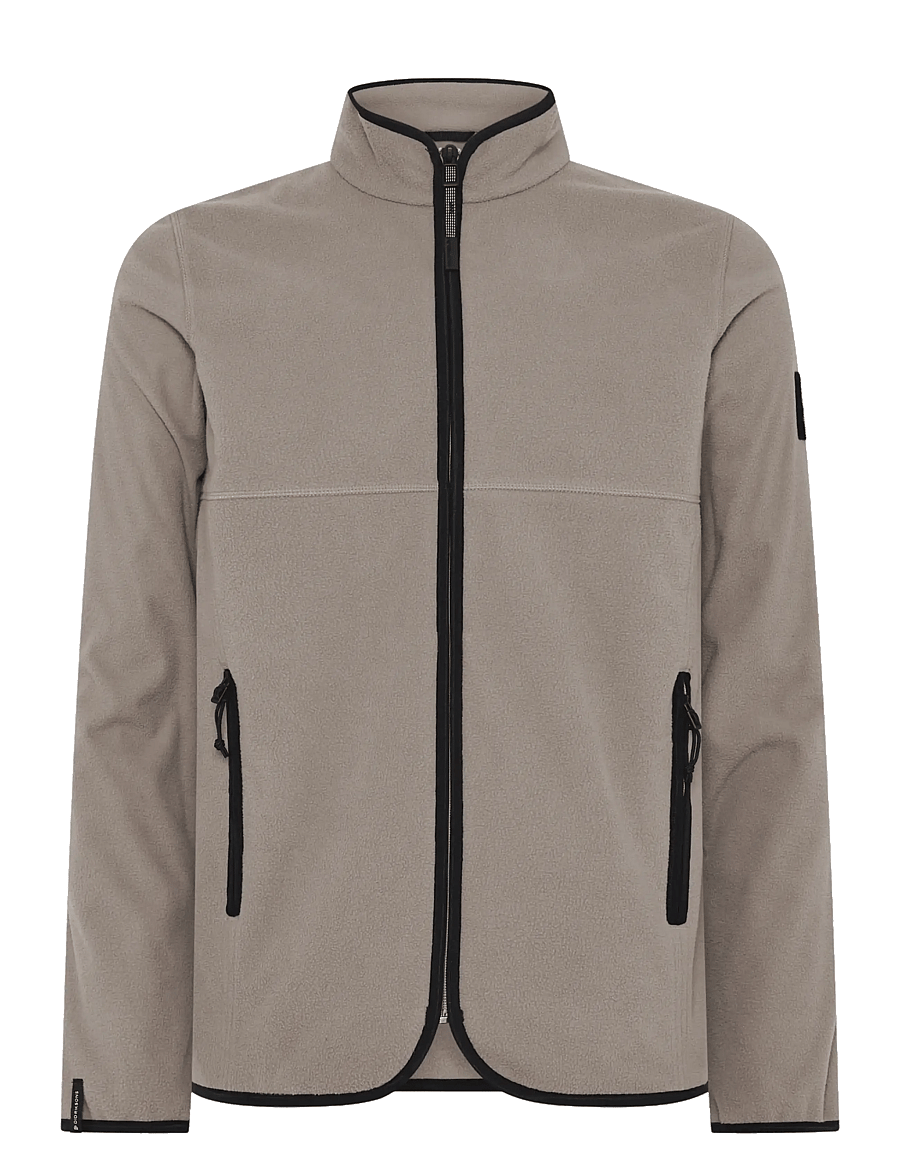 Didriksons - Hans Windproof Full-Zip - fleece og mellemlag - ash brown - 1