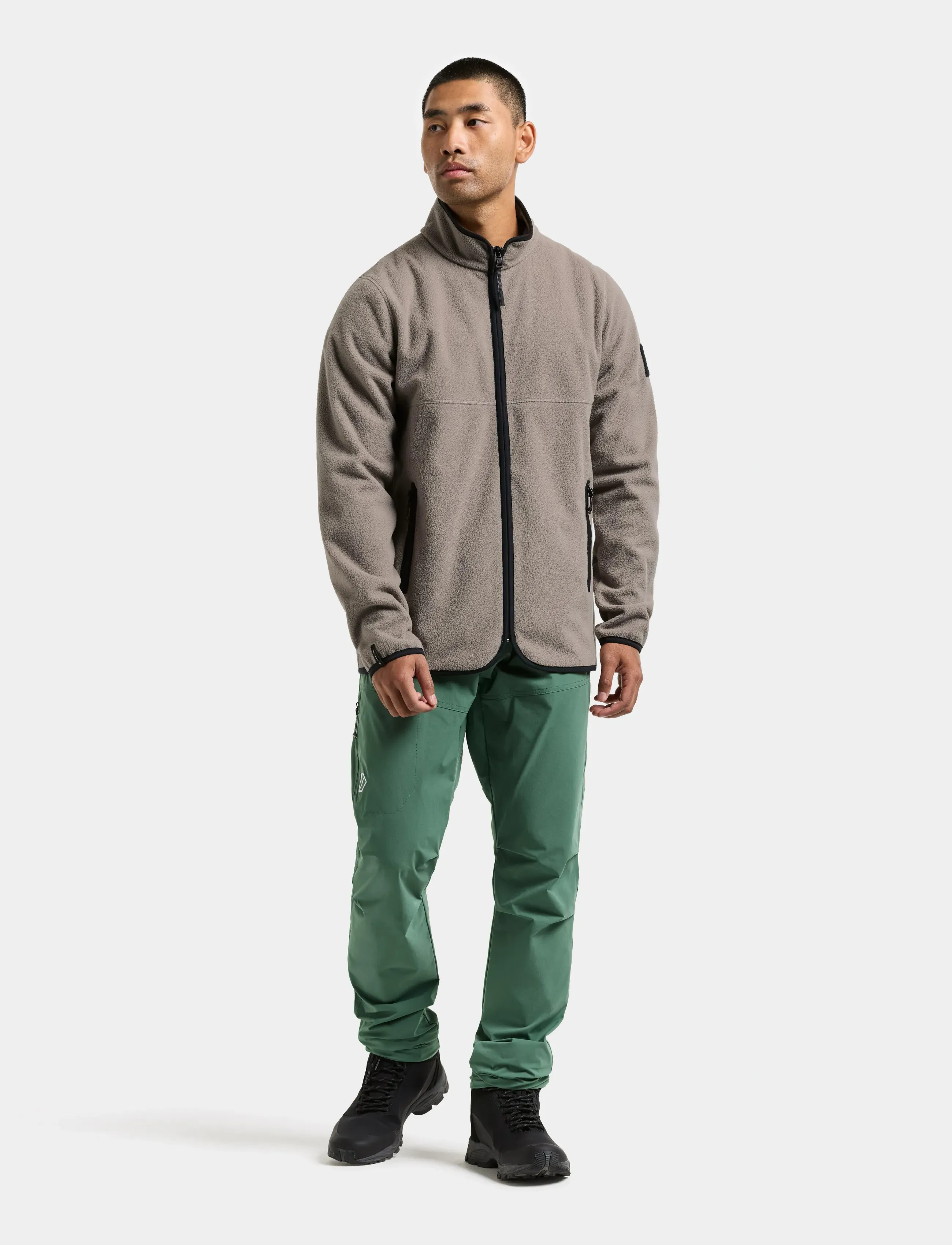 Didriksons - Hans Windproof Full-Zip - fleece og mellemlag - ash brown - 3