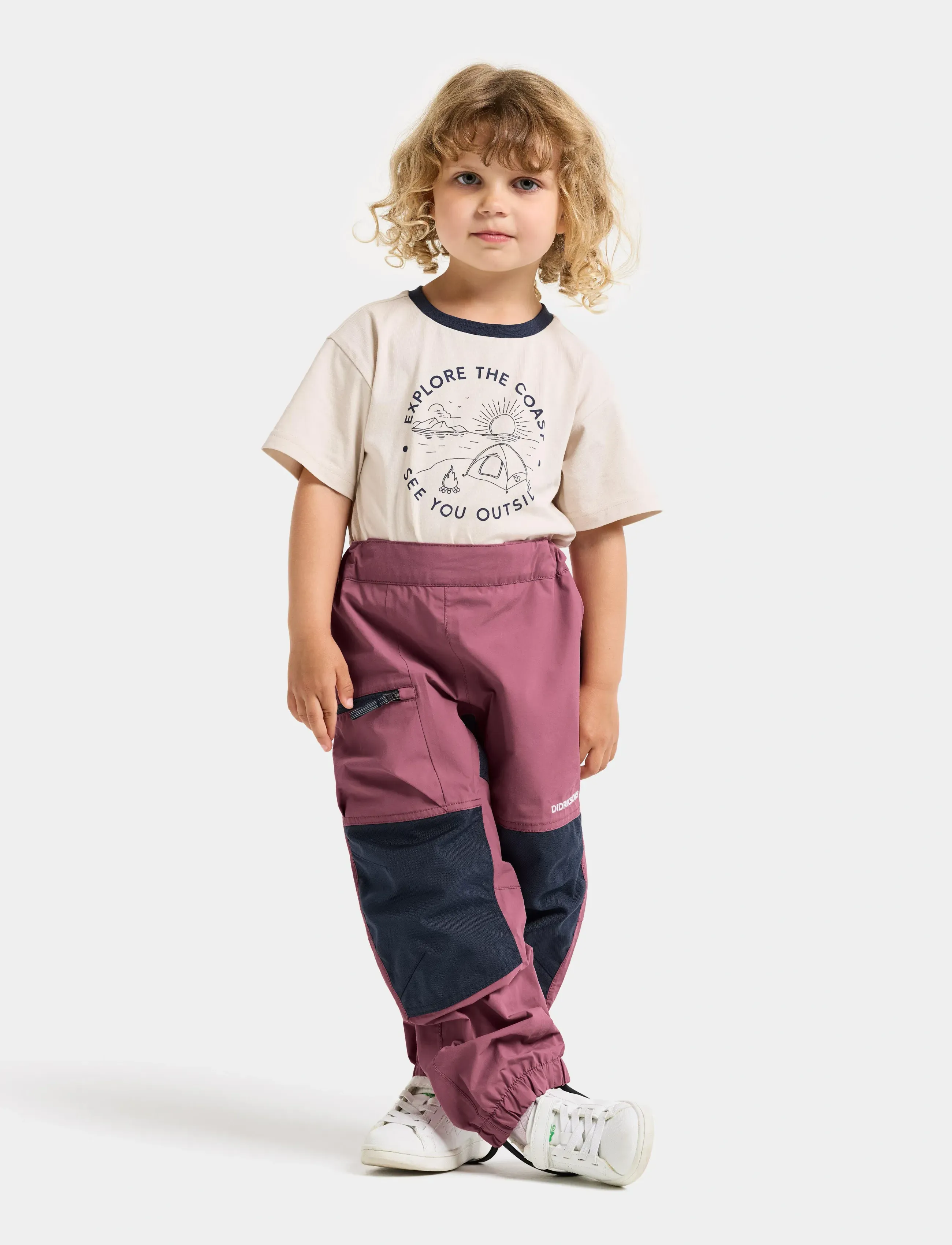 Didriksons - DUSK KIDS PNT 6 - laisvalaikio ir lietaus kelnės - heather pink - 3