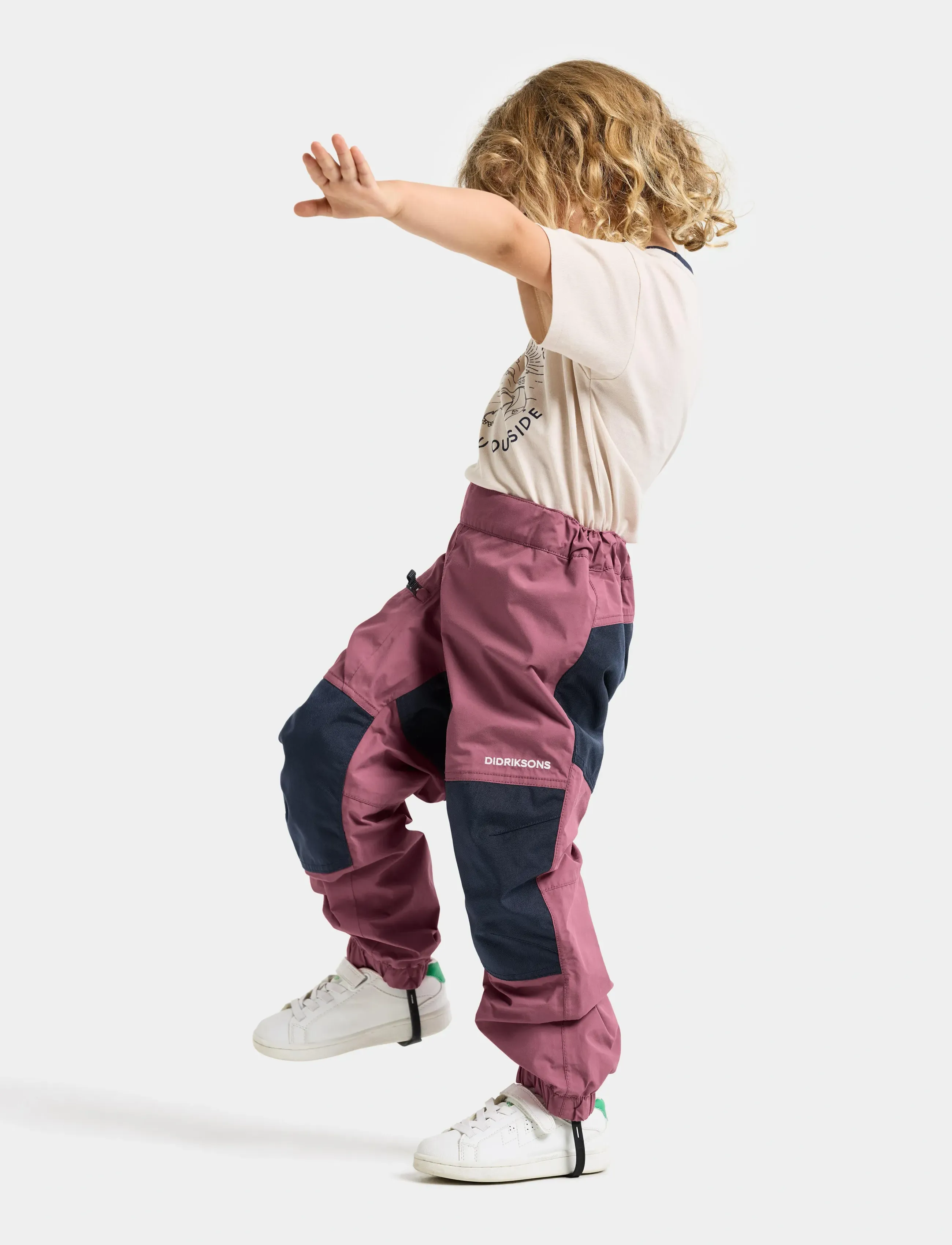 Didriksons - DUSK KIDS PNT 6 - laisvalaikio ir lietaus kelnės - heather pink - 5