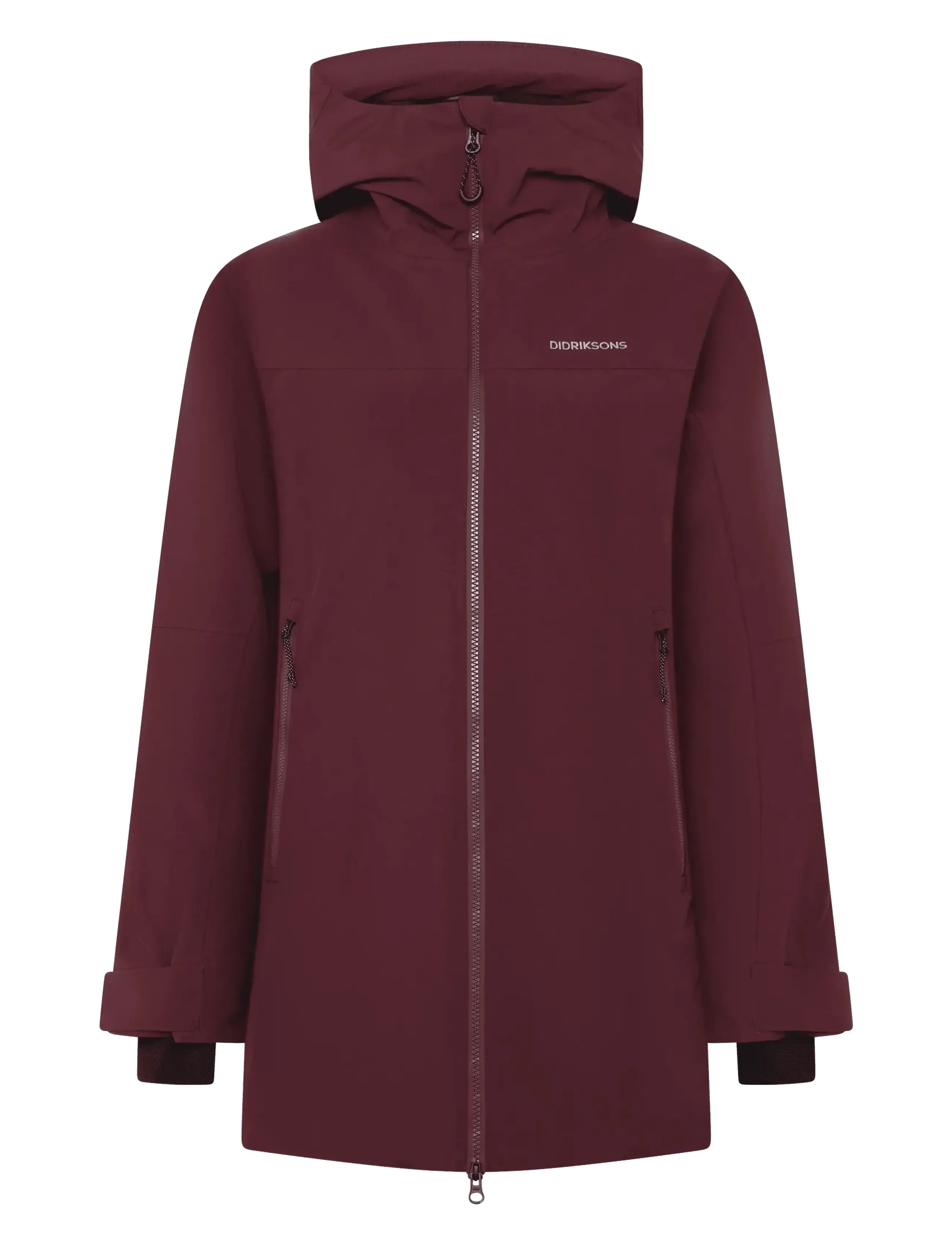 Didriksons Marget Parka, Kvinder, Hætteparka, Bordeaux, Str: 34