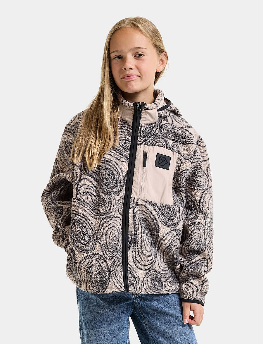 Didriksons - Joule Kids' Printed Full-Zip - paksud joped - mountain beige - 0