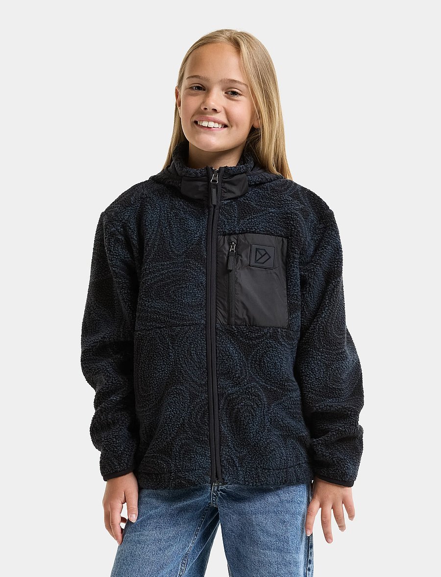 Didriksons - Joule Kids' Printed Full-Zip - isolierte jacken - mountain black - 0