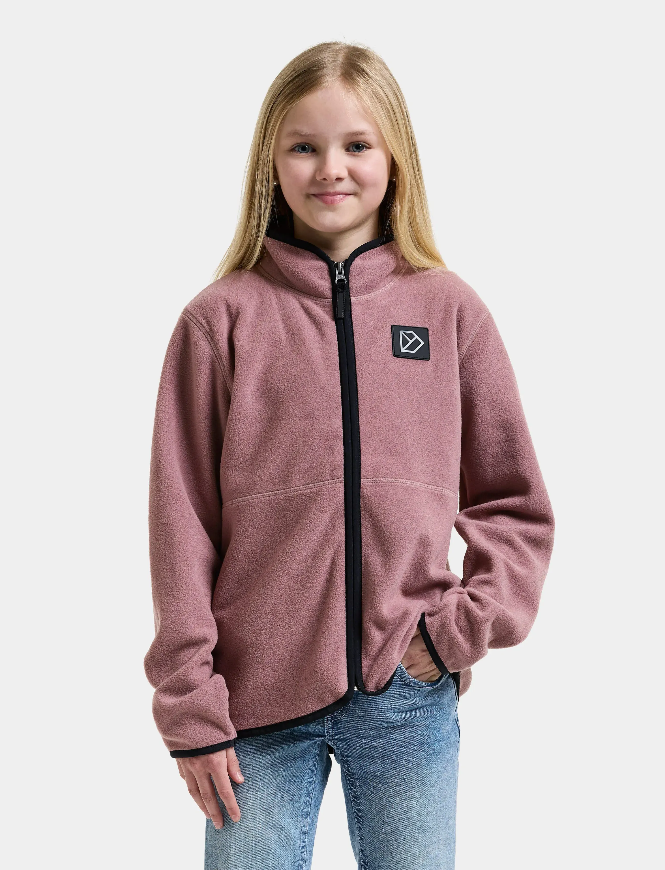 Didriksons Rubi Kids' Full-Zip, 160, Fleece Oberbekleidung, Rosa - Jackets, Kinder