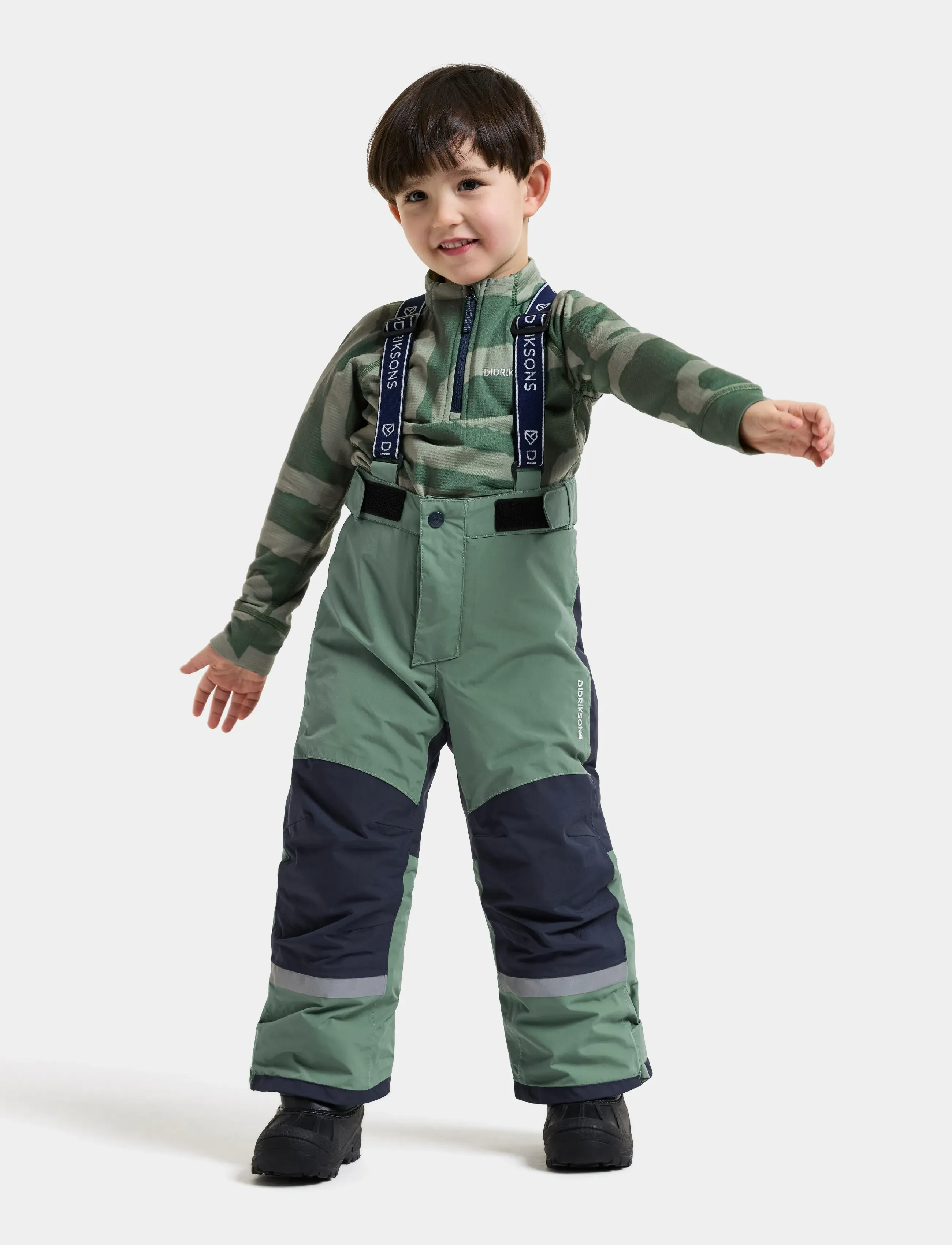 Didriksons - Idre Kids' Pants - skibukser - dark moss - 0