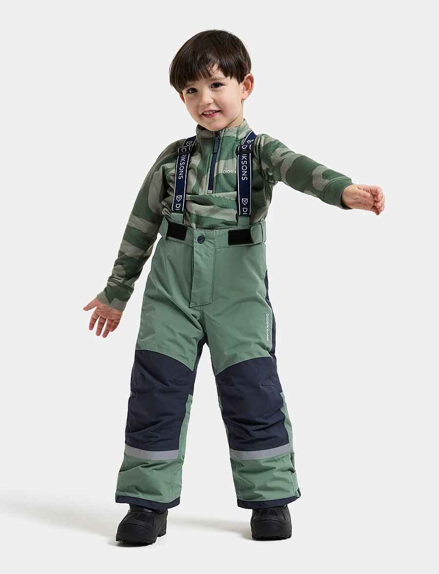 Didriksons - Idre Kids' Pants - skibukser - dark moss - 0