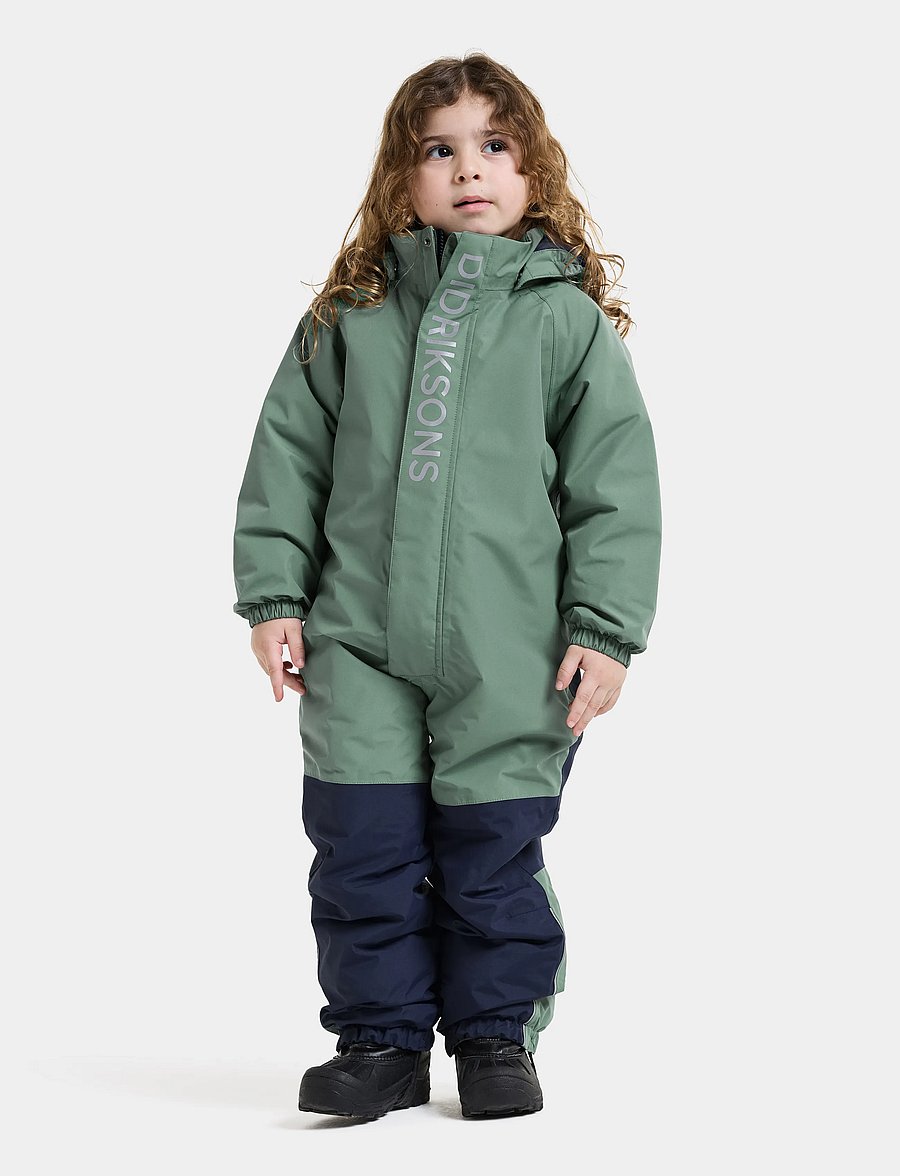 Didriksons - Talvi Kids' Coverall - outerwear - dark moss - 4