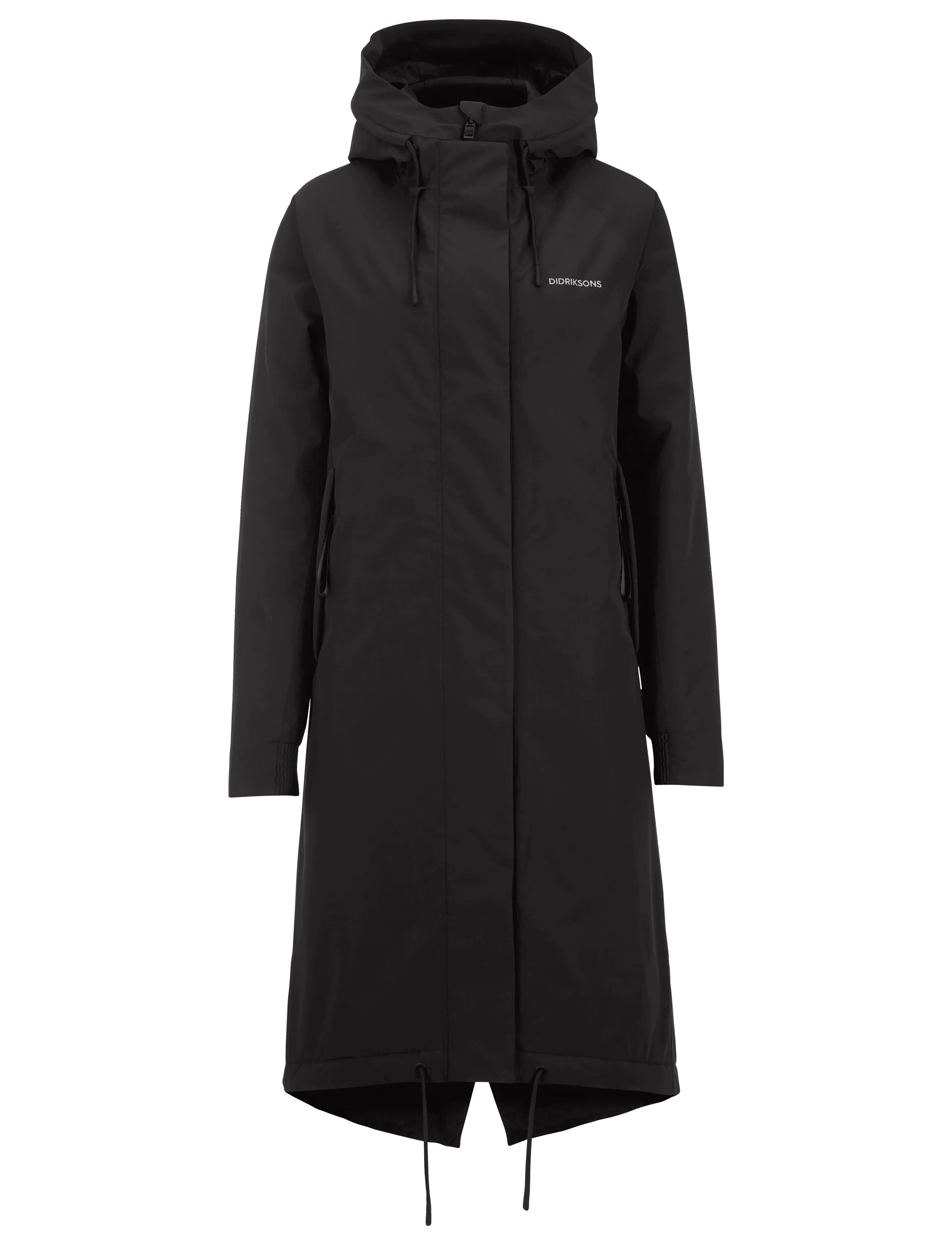 Didriksons Alicia Parka Long, Damen, Langer Parka, Schwarz, Gr: 38