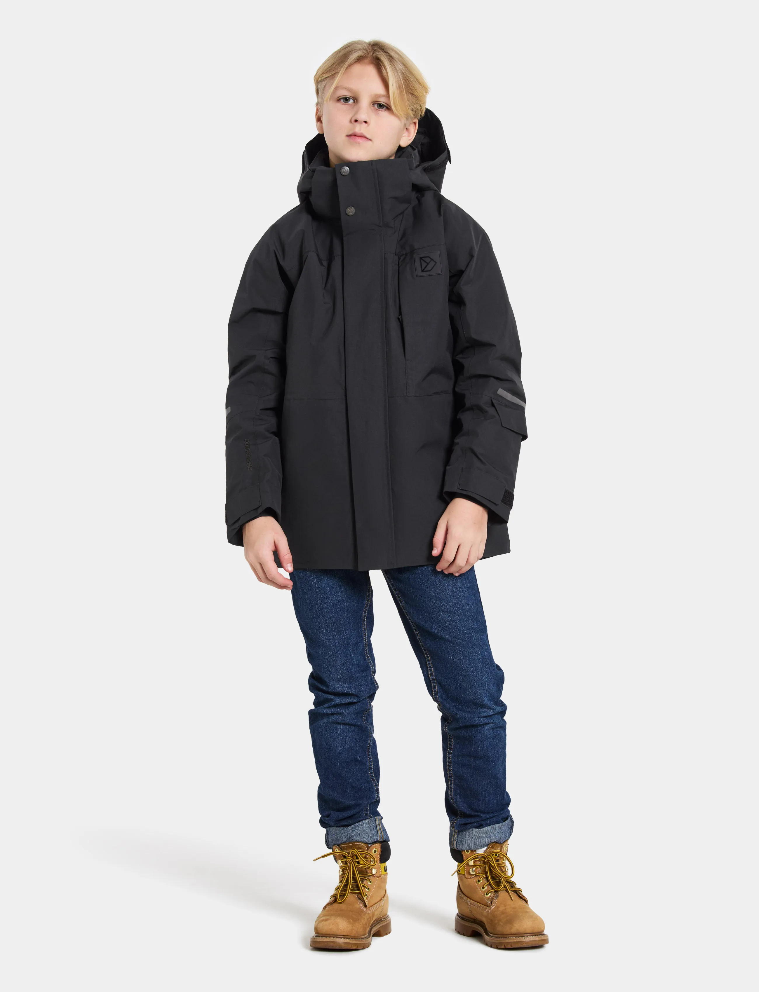 Didriksons - Gabbro Kids' Jacket - jacken & mäntel - black - 3