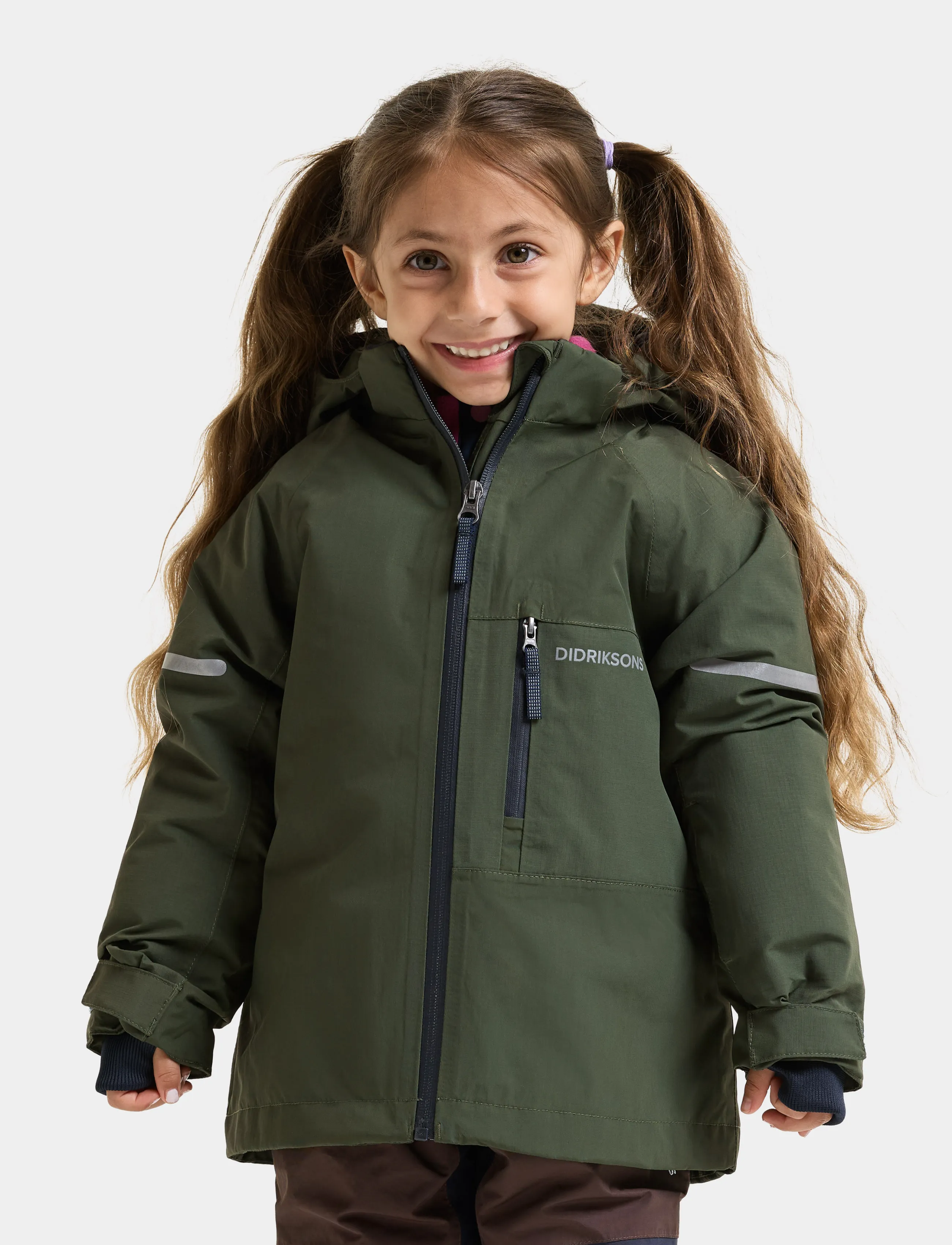 Didriksons - Falken Kids' Jacket - skal- & regnjackor - deep green - 3