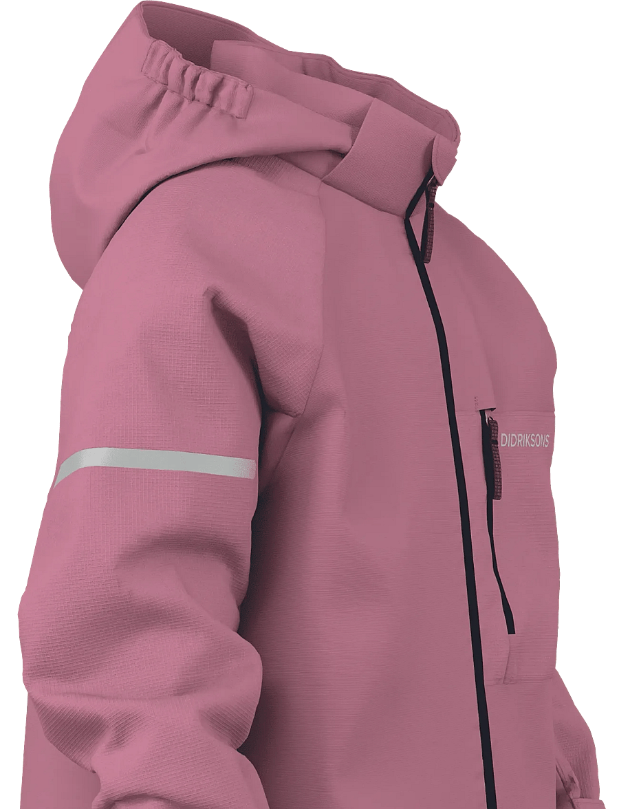 Didriksons - Falken Kids' Jacket - skaljackor - heather pink - 5