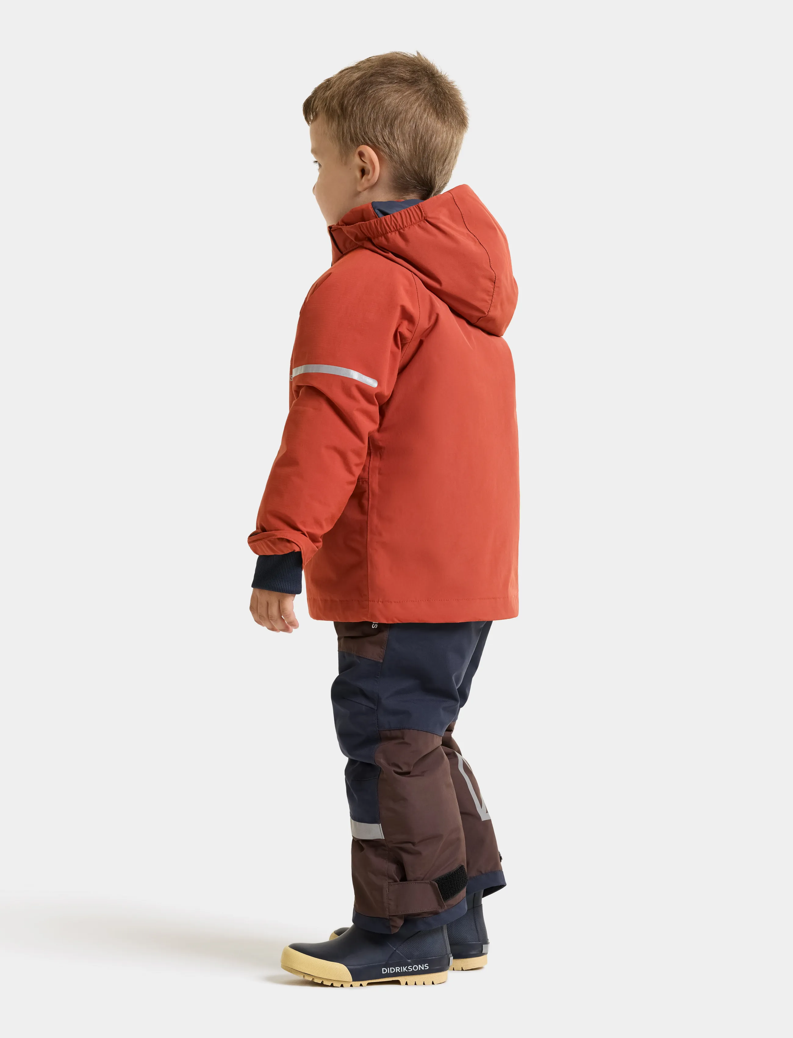 Didriksons Falken Kids' Jacket, 128, Shell Clothing, Orange - Kinder