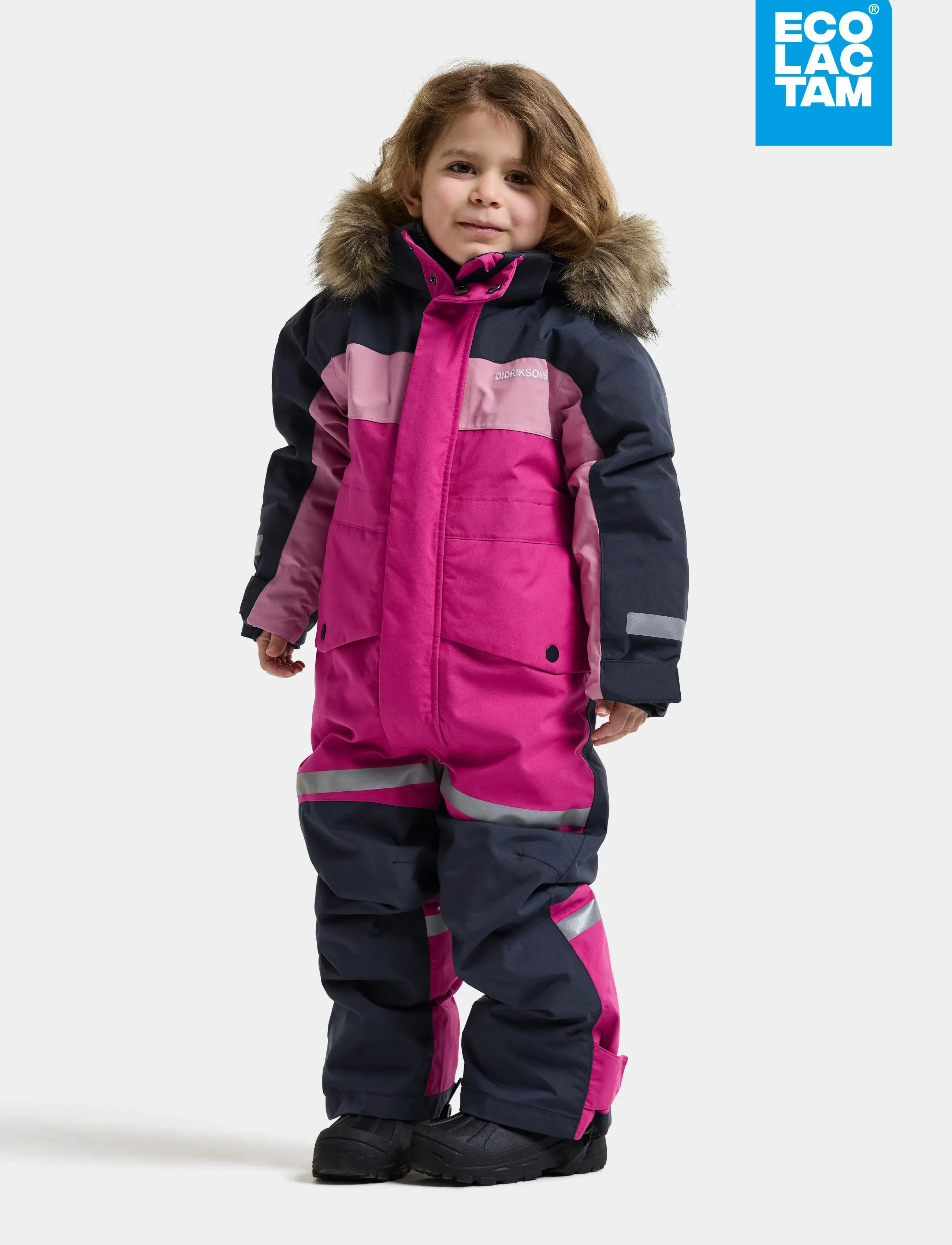 Didriksons - Bjärven Kids' Coverall - outdoor - cactus pink - 0