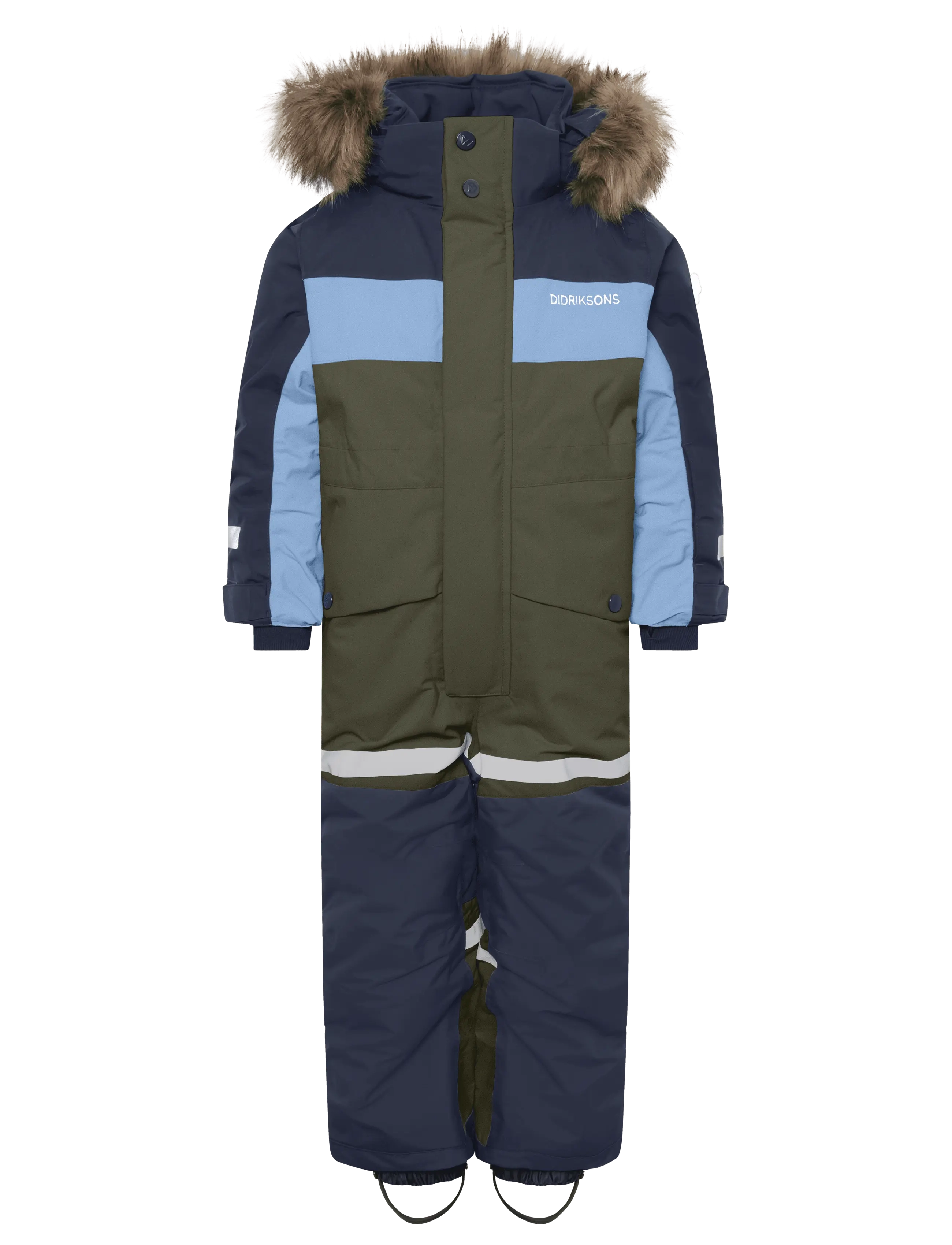 Didriksons Bjärven Kids' Coverall - Coveralls - DEEP GREEN / khaki/green