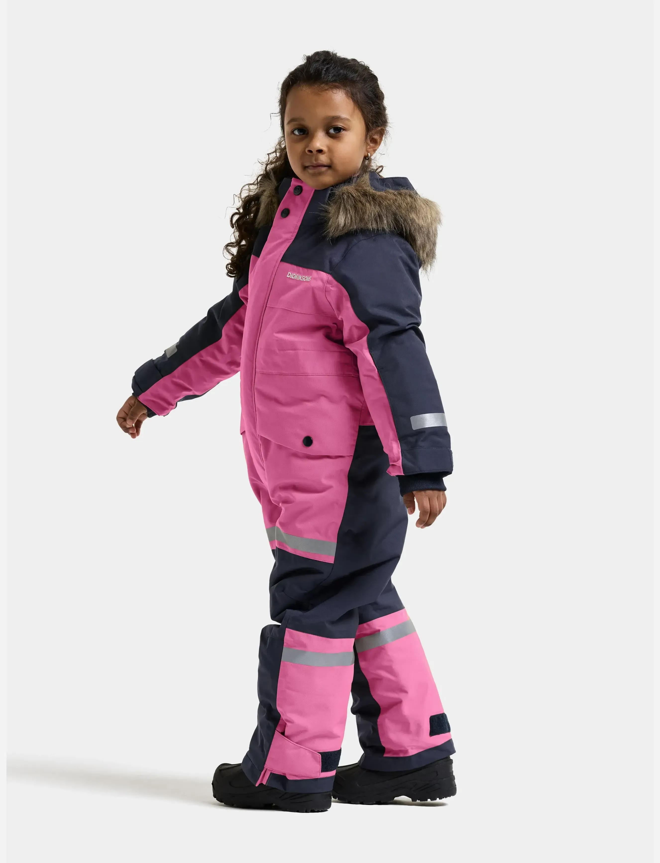 Didriksons - Bjärven Kids' Coverall - outerwear - heather pink - 3