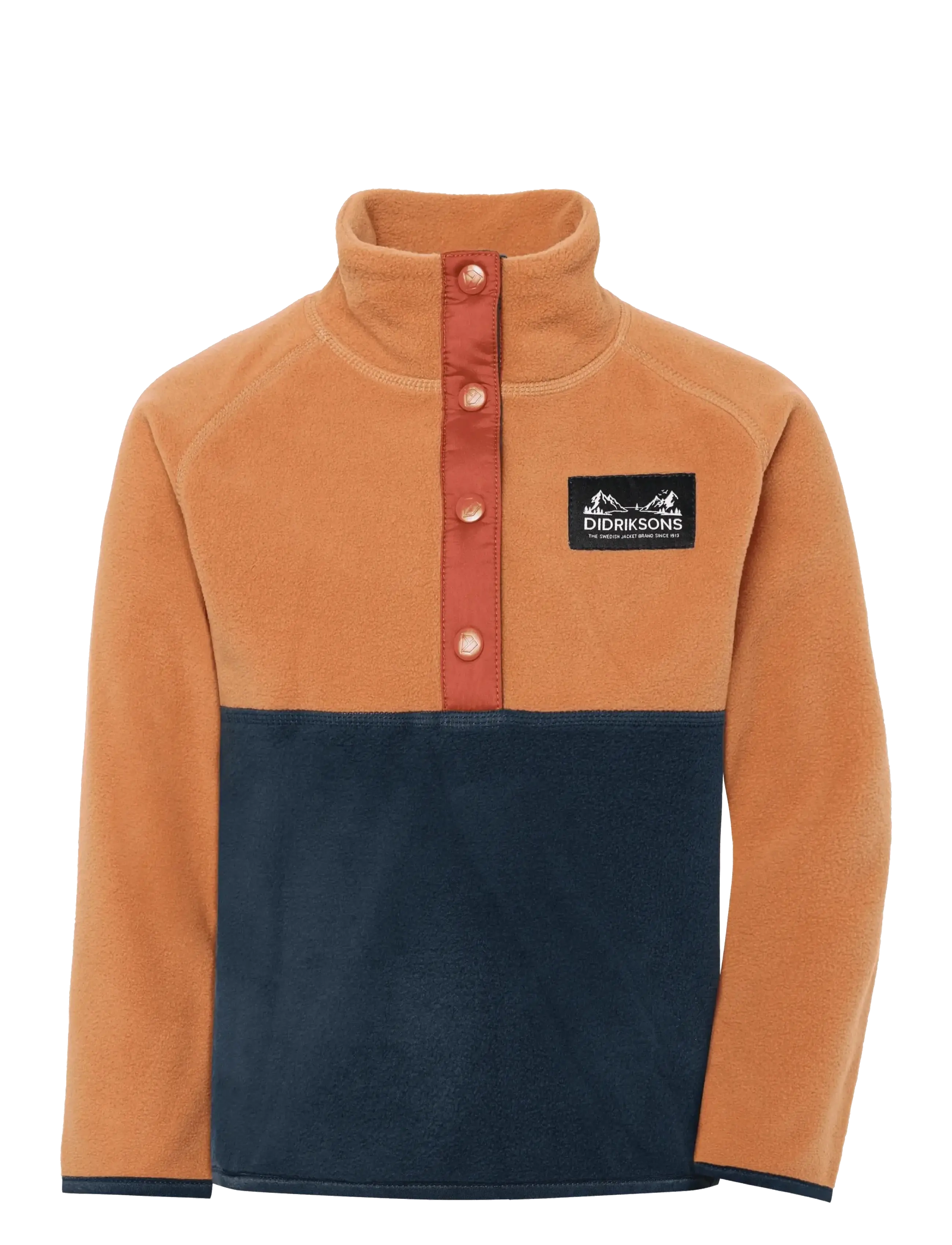 Didriksons Monte Kids' Half Button - Fliisjakid - ALMOND TREE / brown