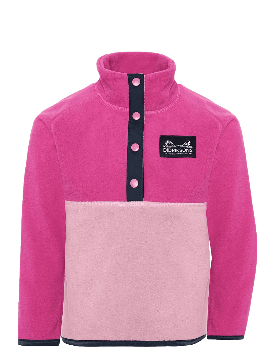 Didriksons - Monte Kids' Half Button - paksud joped - cactus pink - 1