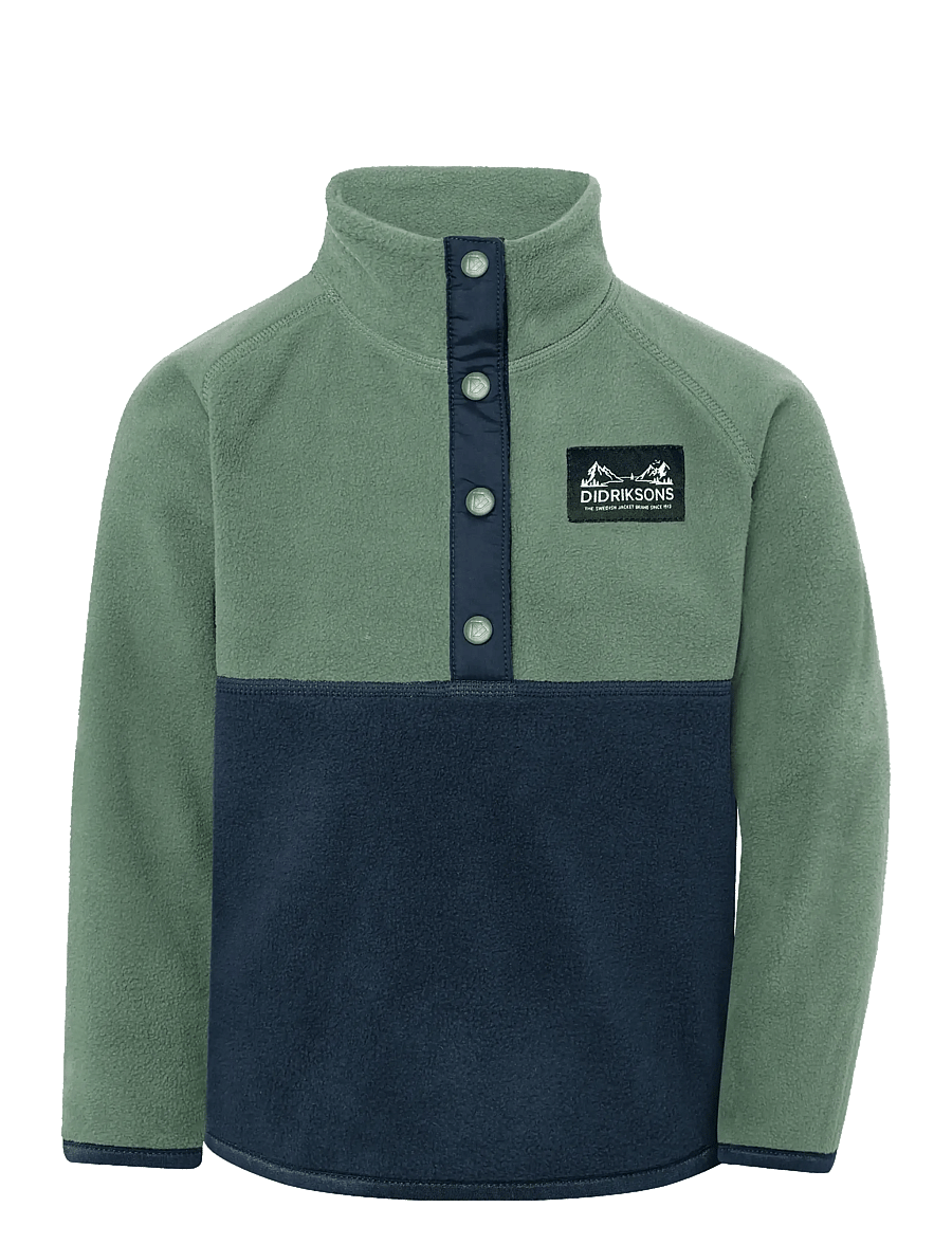 Didriksons - Monte Kids' Half Button - isolerade jackor - dark moss - 1