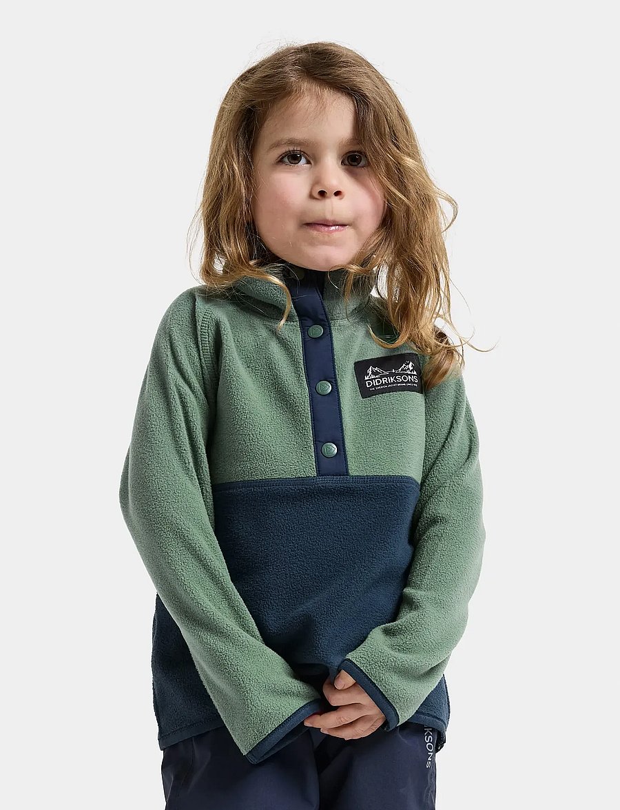 Didriksons - Monte Kids' Half Button - isolerade jackor - dark moss - 0
