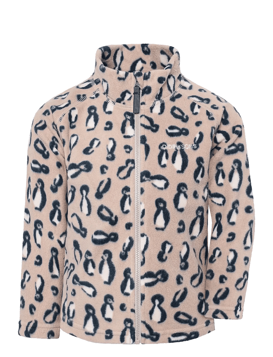 Didriksons - Monte Printed Kids' Full-Zip - paksud joped - penguino beige - 1