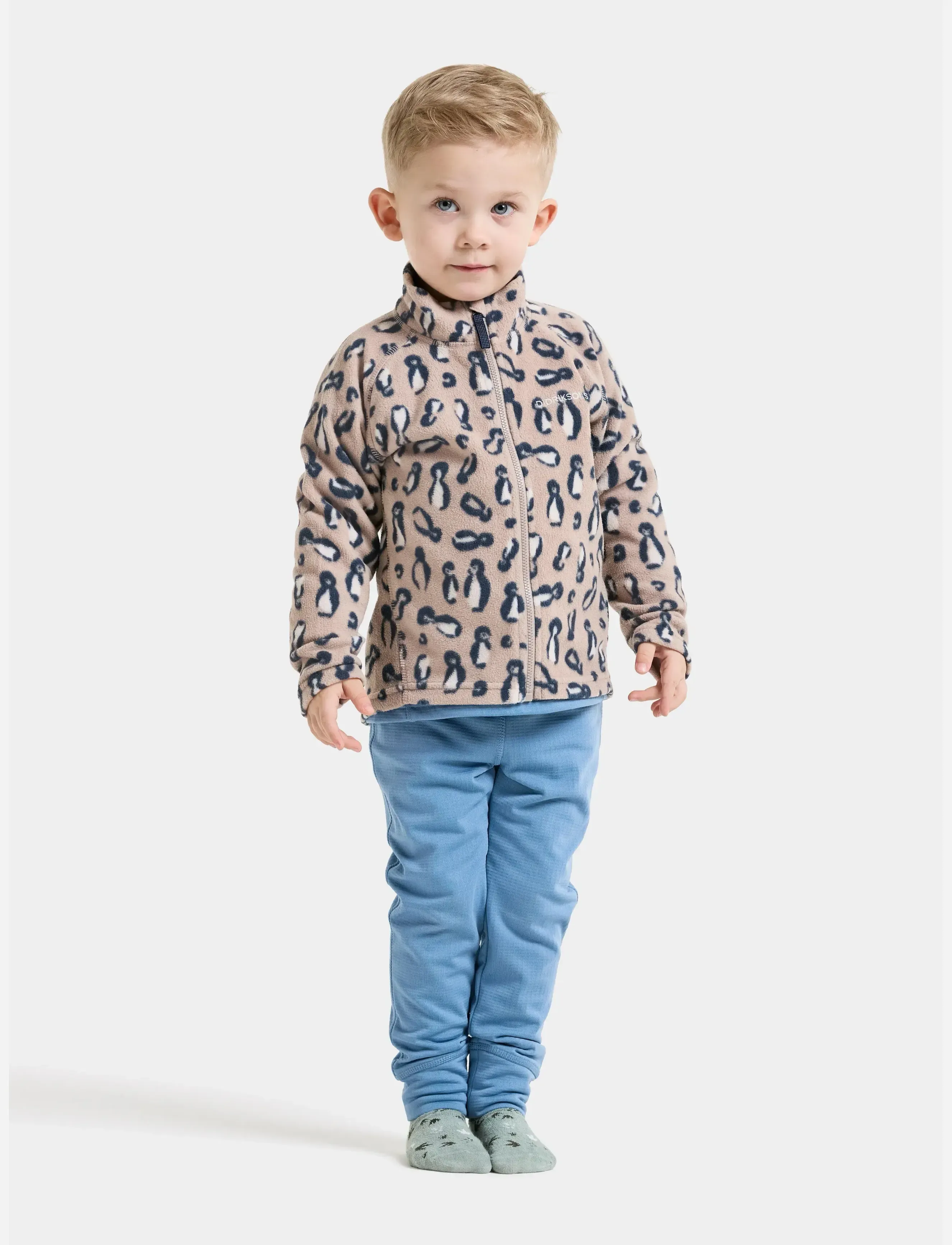 Didriksons - Monte Printed Kids' Full-Zip - paksud joped - penguino beige - 3