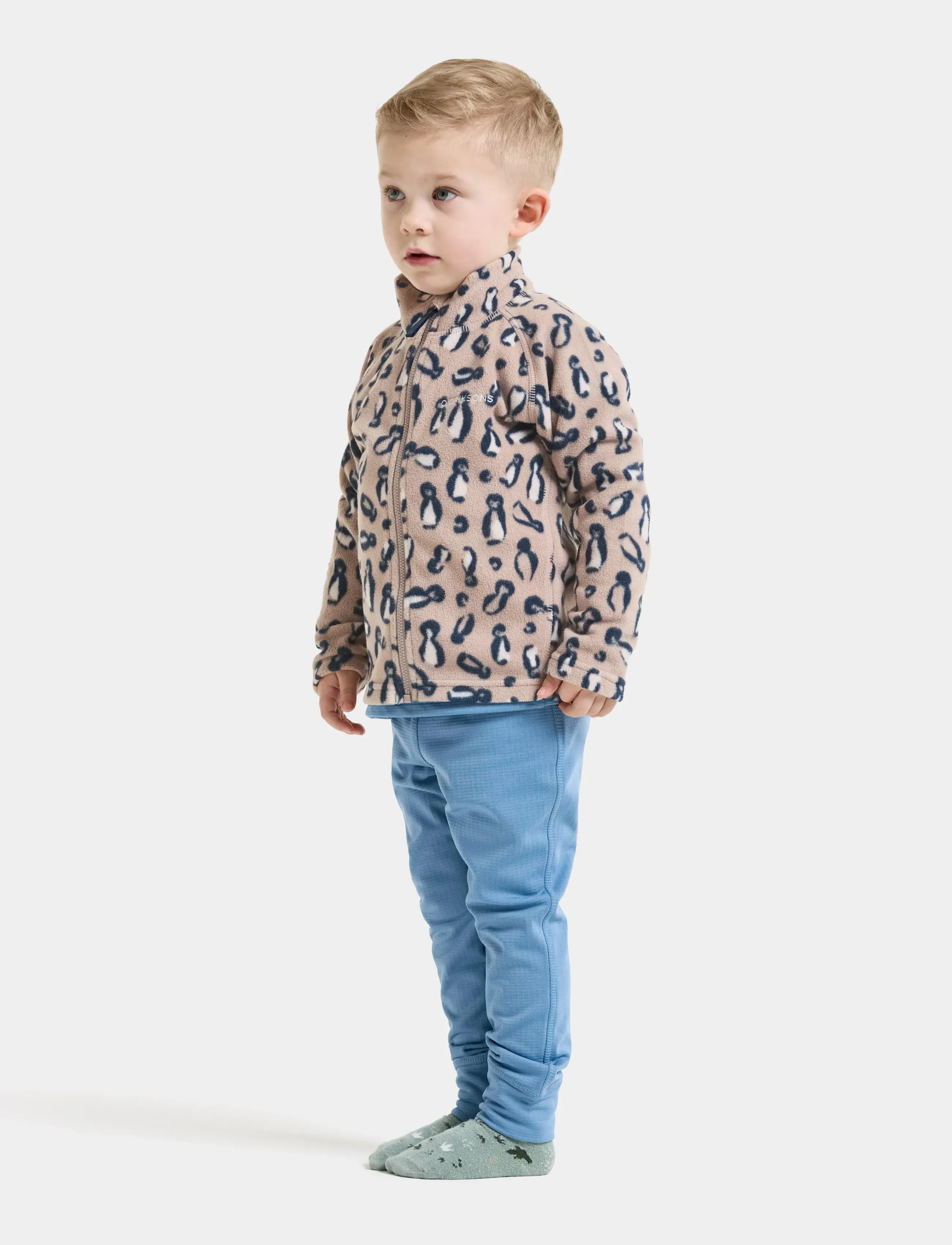 Didriksons - Monte Printed Kids' Full-Zip - paksud joped - penguino beige - 5