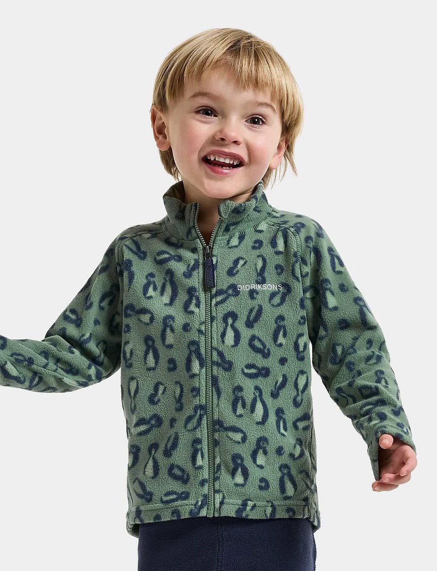Didriksons - Monte Printed Kids' Full-Zip - paksud joped - penguino green - 0