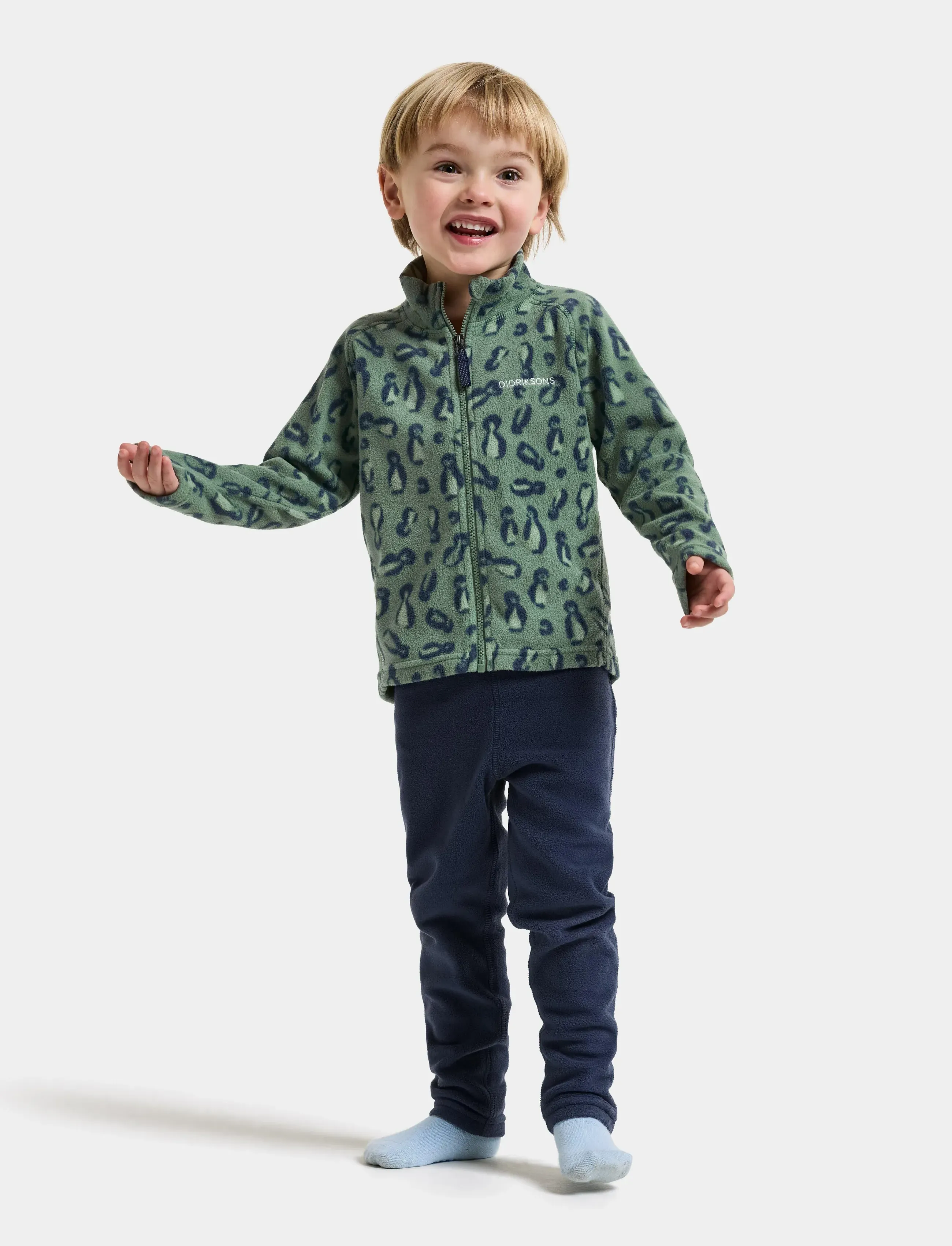 Didriksons - Monte Printed Kids' Full-Zip - paksud joped - penguino green - 3