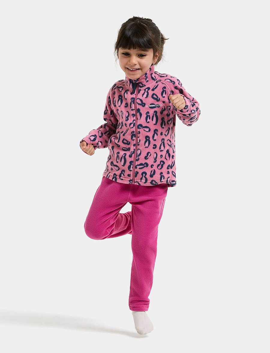 Didriksons - Monte Printed Kids' Full-Zip - paksud joped - penguino pink - 4