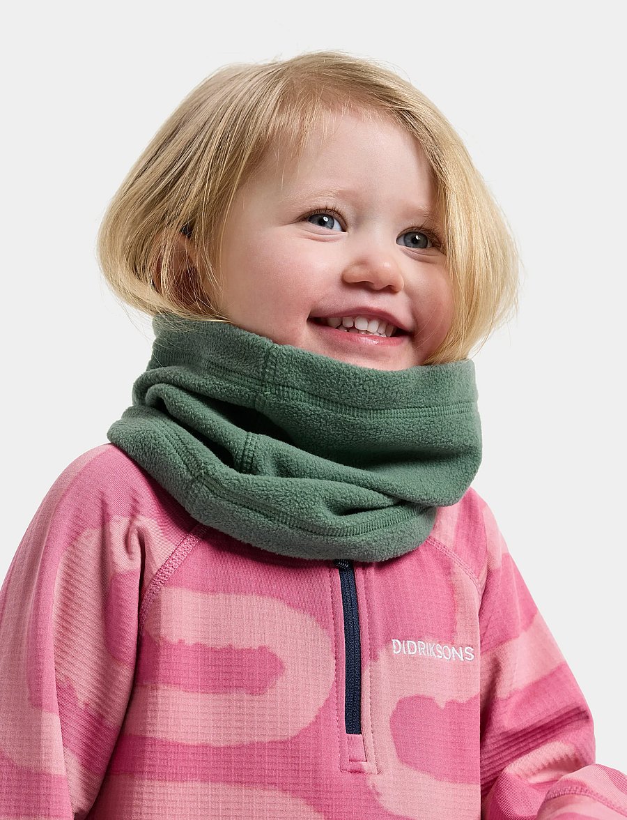 Didriksons - Monte Kids' Neckwarmer - torusallid - dark moss - 0