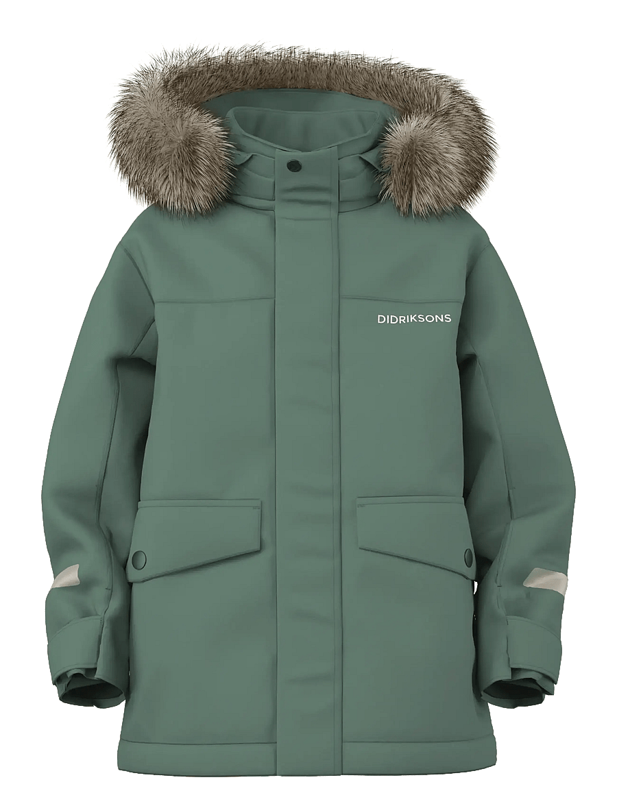 Didriksons - Bjärven Kids' Parka - isolerade jackor - dark moss - 1